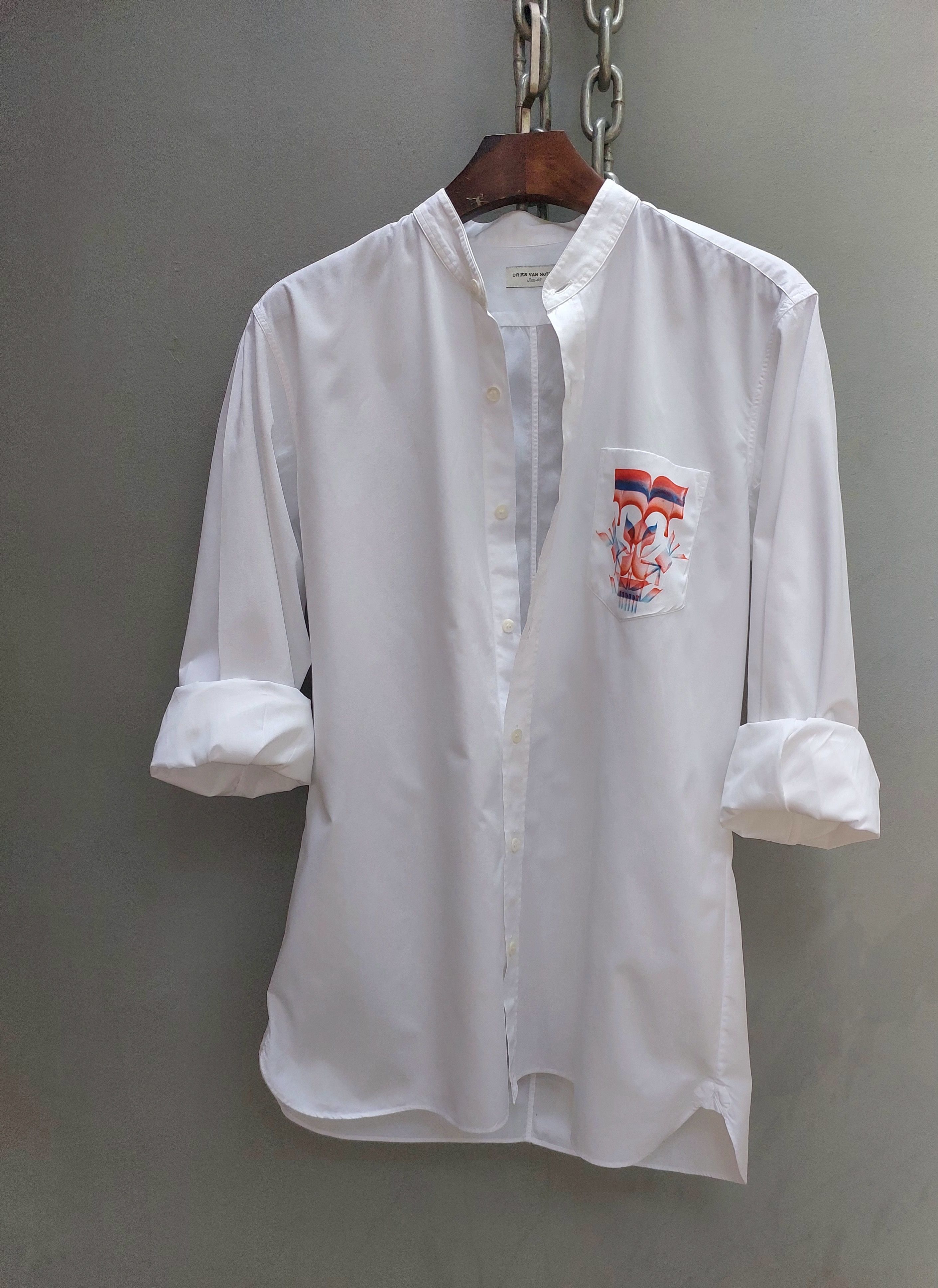 Dries Van Noten Dries Van Notten Printed Patch Pocket Button Up Shirt Size US M / EU 48-50 / 2 - 3 Thumbnail