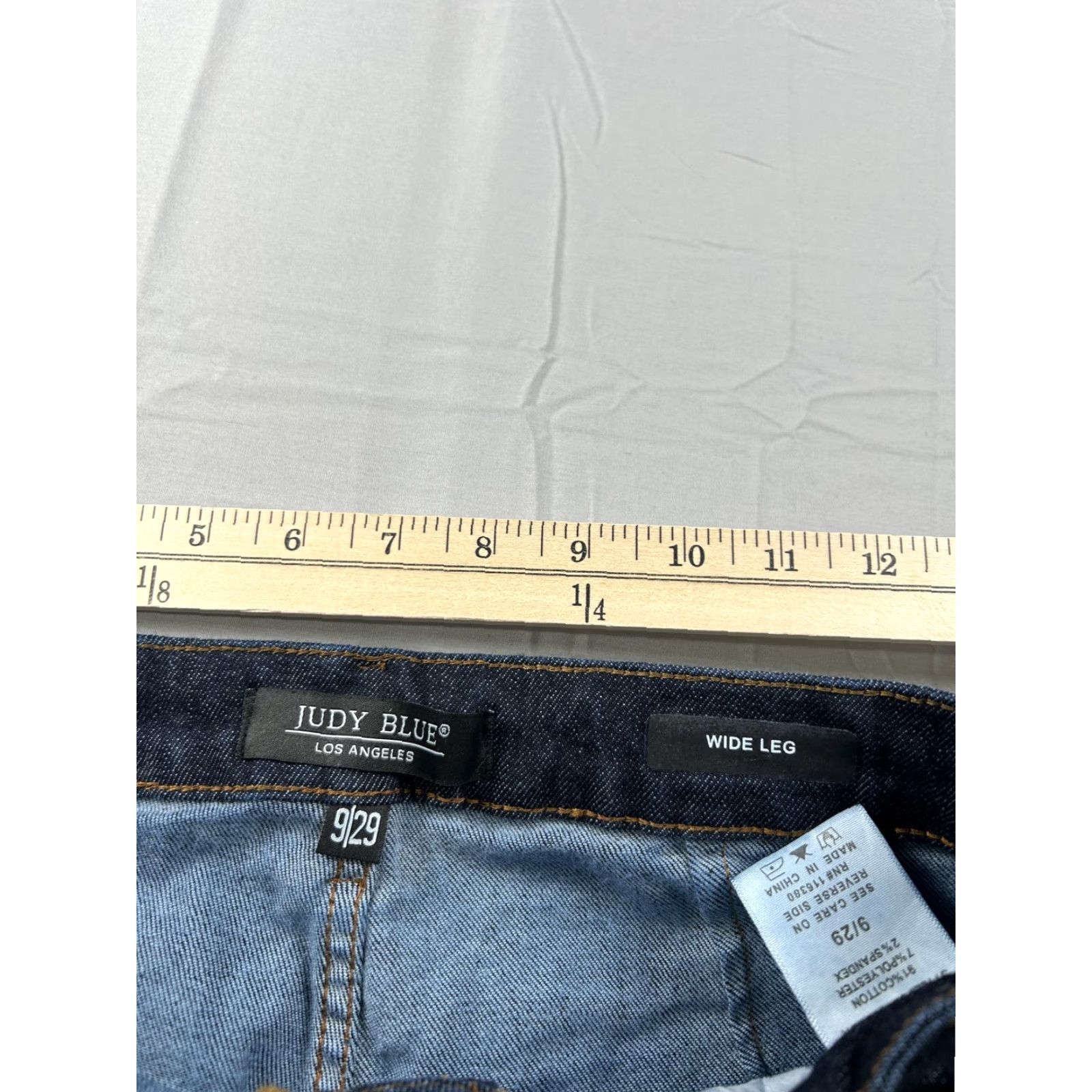 Denime Judy Blue Jeans Womens 9/29 Blue Wide Leg Denim 28X31 Relaxed Stretch Pockets Zip Fly High Rise Vintage No Size 30" / US 8 / IT 44 - 3 Thumbnail