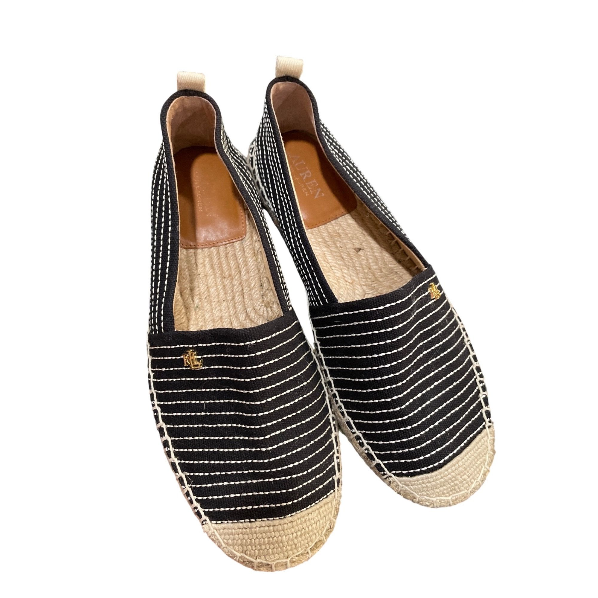 Ralph Lauren Ralph Lauren Lauren wms black striped espadrille slip flats Size US 7.5 / IT 37.5 - 15 Thumbnail