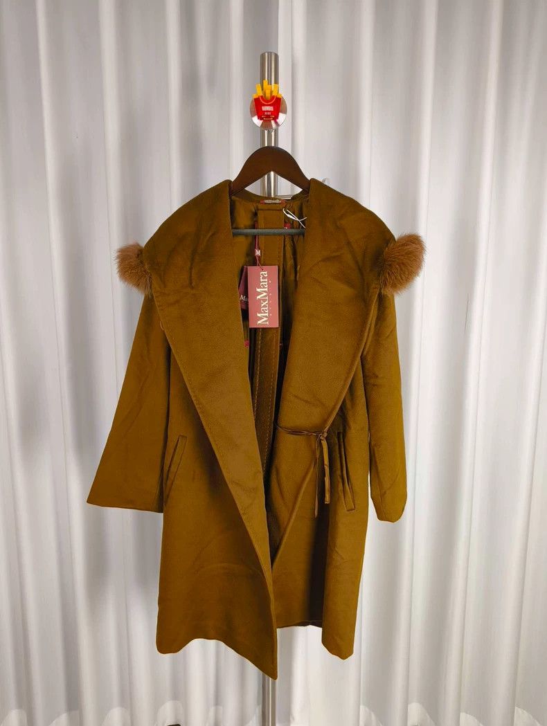 Max Mara Studio hooded mid-length wool coat