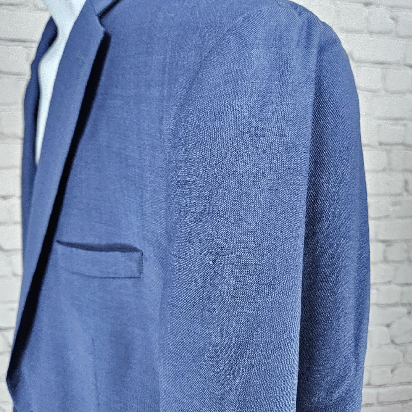 Calvin Klein VINTAGE Calvin Klein Blue 2 Button Double Vented Notch Blazer Sport Coat Jacket 42 Mens Size 42R - 5 Thumbnail