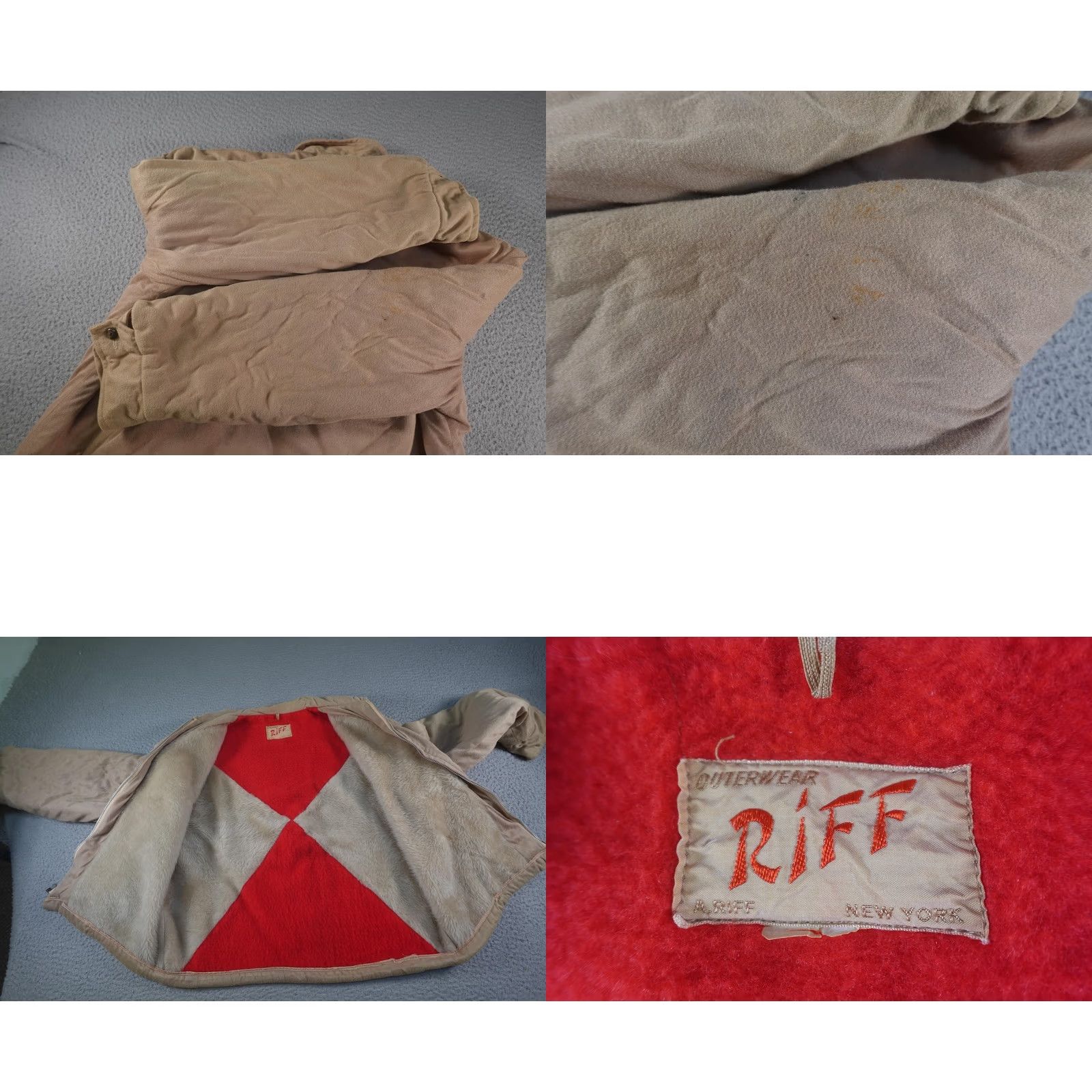 Vintage VINTAGE Riff Bomber Jacket Mens M Beige Faux Fur Lined Insulated 50s 60s Size US M / EU 48-50 / 2 - 9 Thumbnail