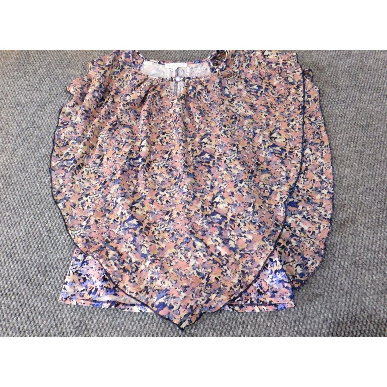 Vintage Notations Womens Blouse Small Purple Stretch Layered Top Classic Sleeveless Pullover Round Neck Geometric Pattern Size S / US 4 / IT 40 - 2 Thumbnail