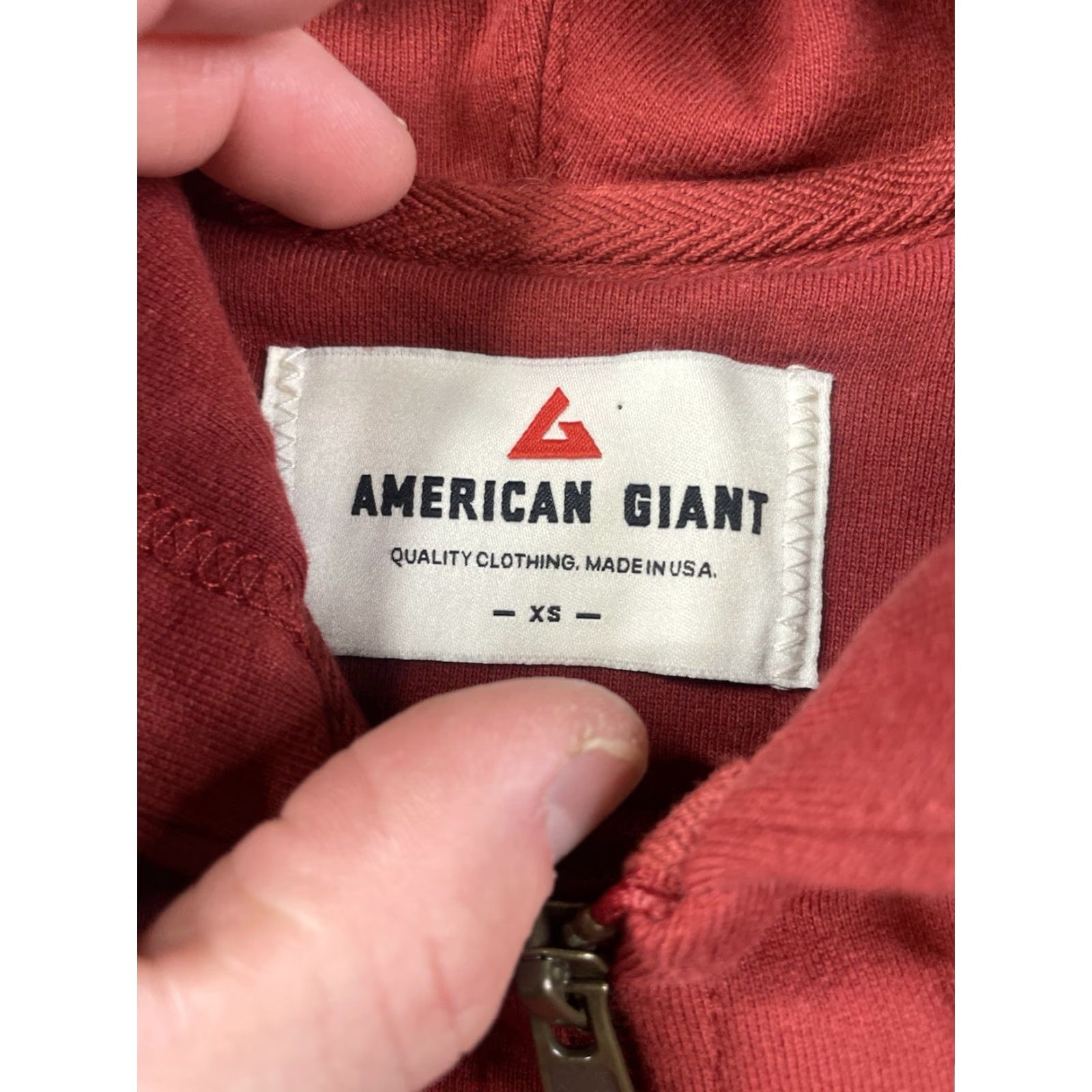 Vintage American Giant Womens XS Hoodie Red Full Zip Heavyweight Size XS / US 0-2 / IT 36-38 - 3 Thumbnail