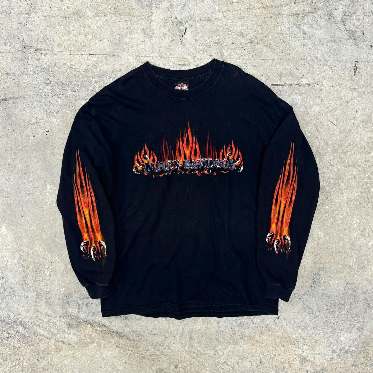 Harley Davidson × Vintage 2003 CLAW FLAME LONG SLEEVE Size US XL / EU 56 / 4 - 1 Thumbnail