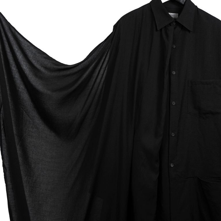 yohji yamamoto POUR HOMME drape tops Open Drape Shirt by Yohji