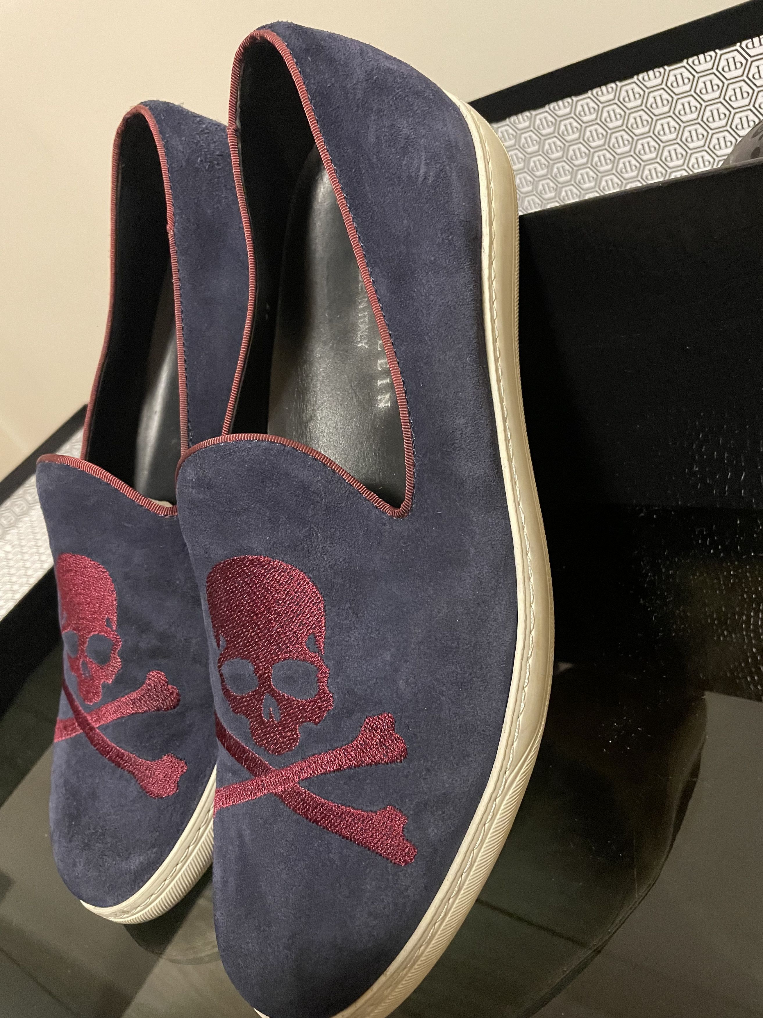 Philipp Plein Philipp Plein Navy Suede Skull Slip-Ons 43 Size US 10 / EU 43 - 2 Thumbnail
