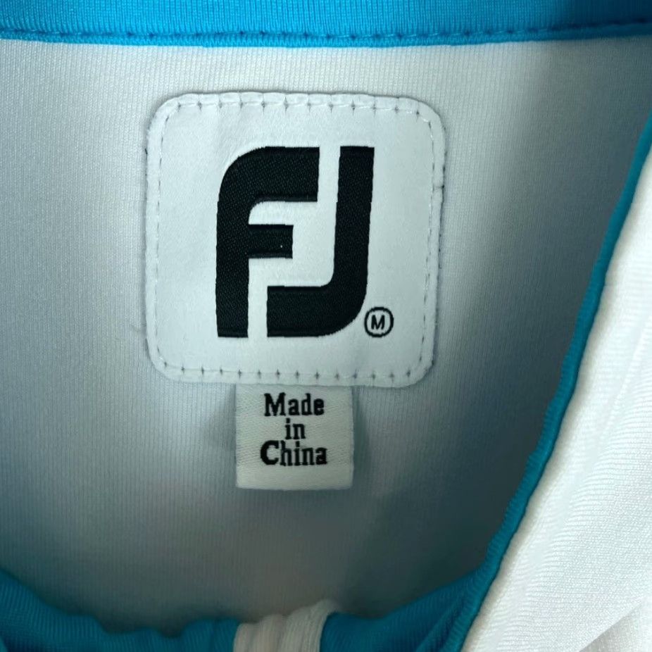 Footjoy FootJoy Womens Jacket White Blue Mid Layer 1/4 Zip Stretch Medium Jacket Womens Adult M White Blue 1/4 Zip Casual Travel Workwear Golf Outdoors Size M / US 6-8 / IT 42-44 - 6 Thumbnail