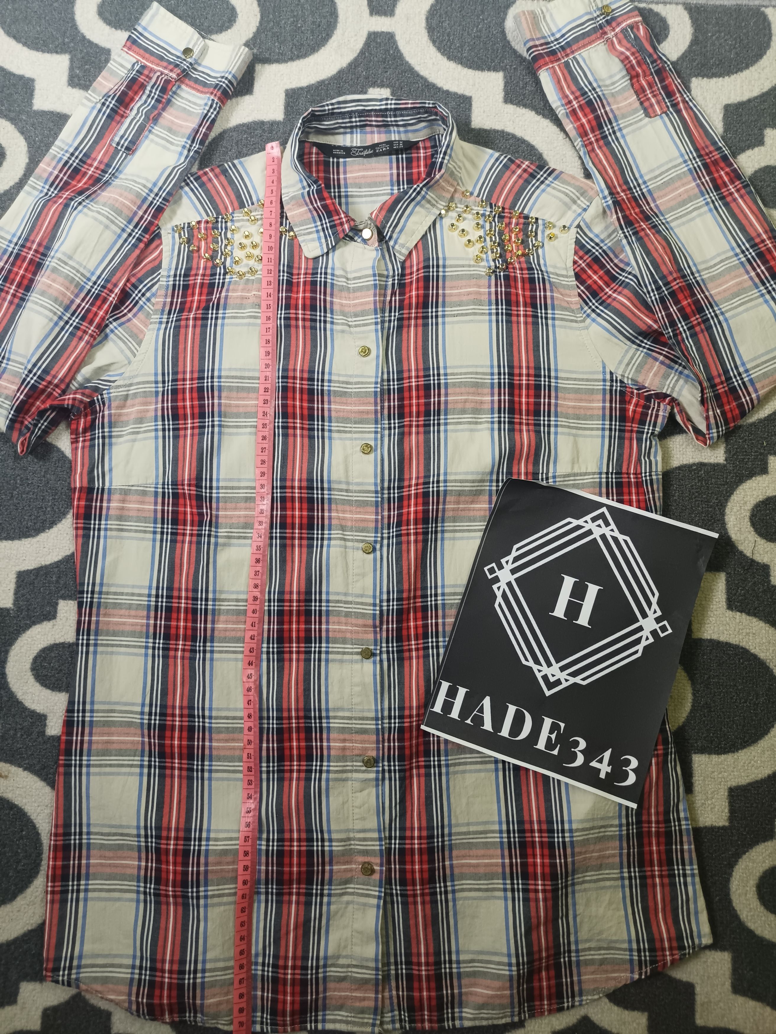 Designer × Japanese Brand × Zara ZARA TRAFALUC MMXII Collection Women Plaid Stud Shirt Size M / US 6-8 / IT 42-44 - 13 Thumbnail