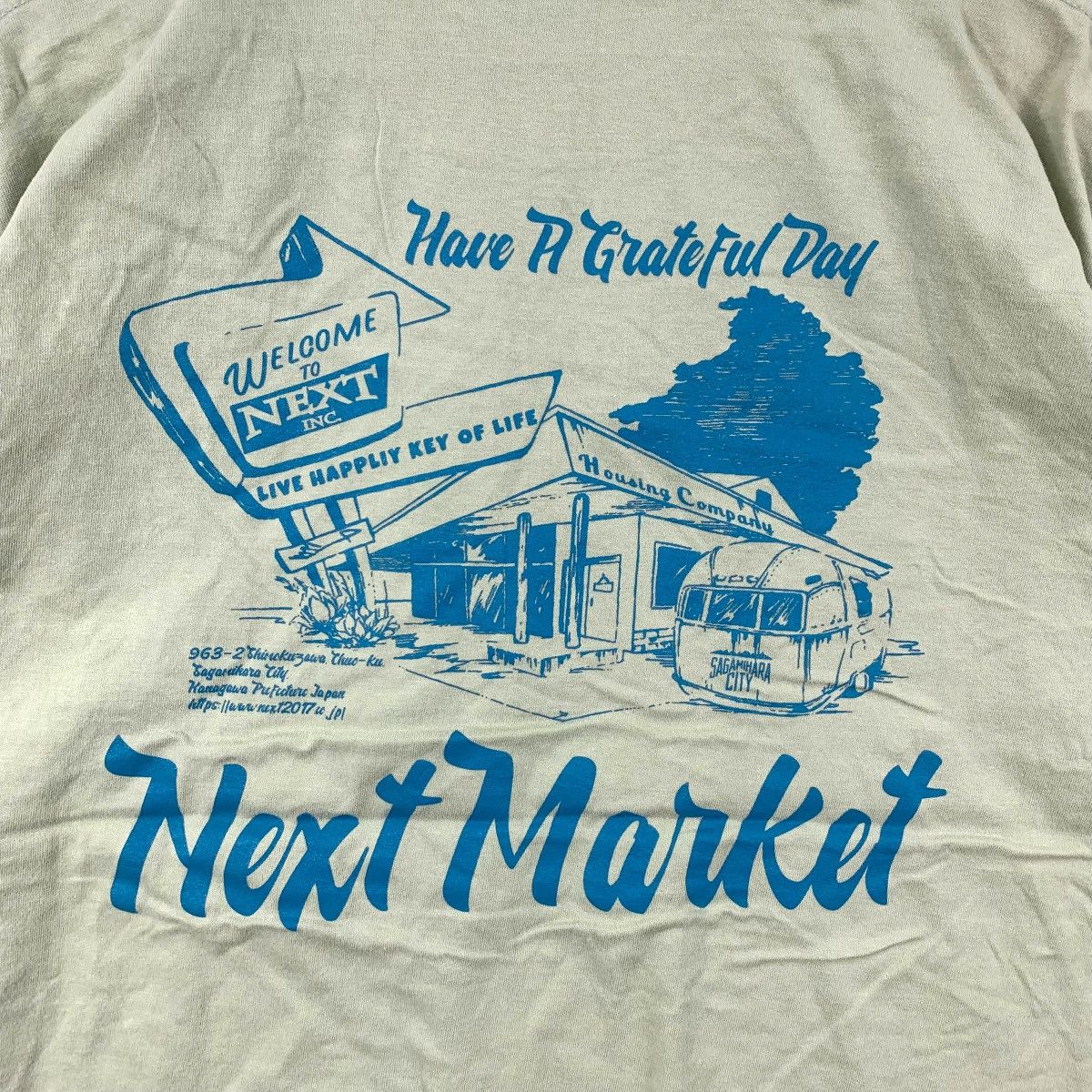 Japanese Brand NEXT INC MARKET Have A Grateful Day Kanagawa Tee Shirt Size US XL / EU 56 / 4 - 2 Thumbnail
