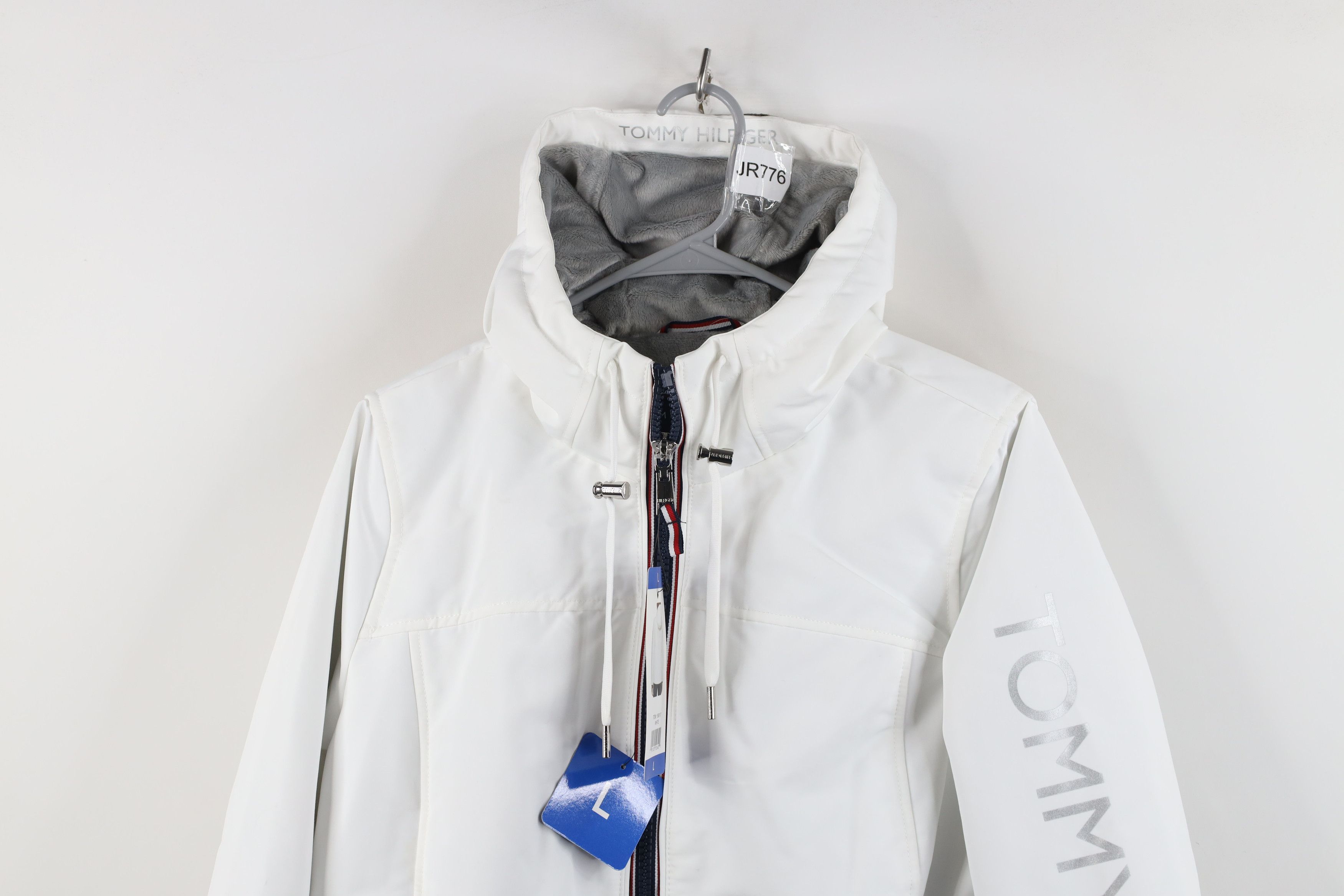 Tommy Hilfiger New Tommy Hilfiger Fleece Lined Full Zip Hooded Jacket White Size L / US 10 / IT 46 - 2 Thumbnail