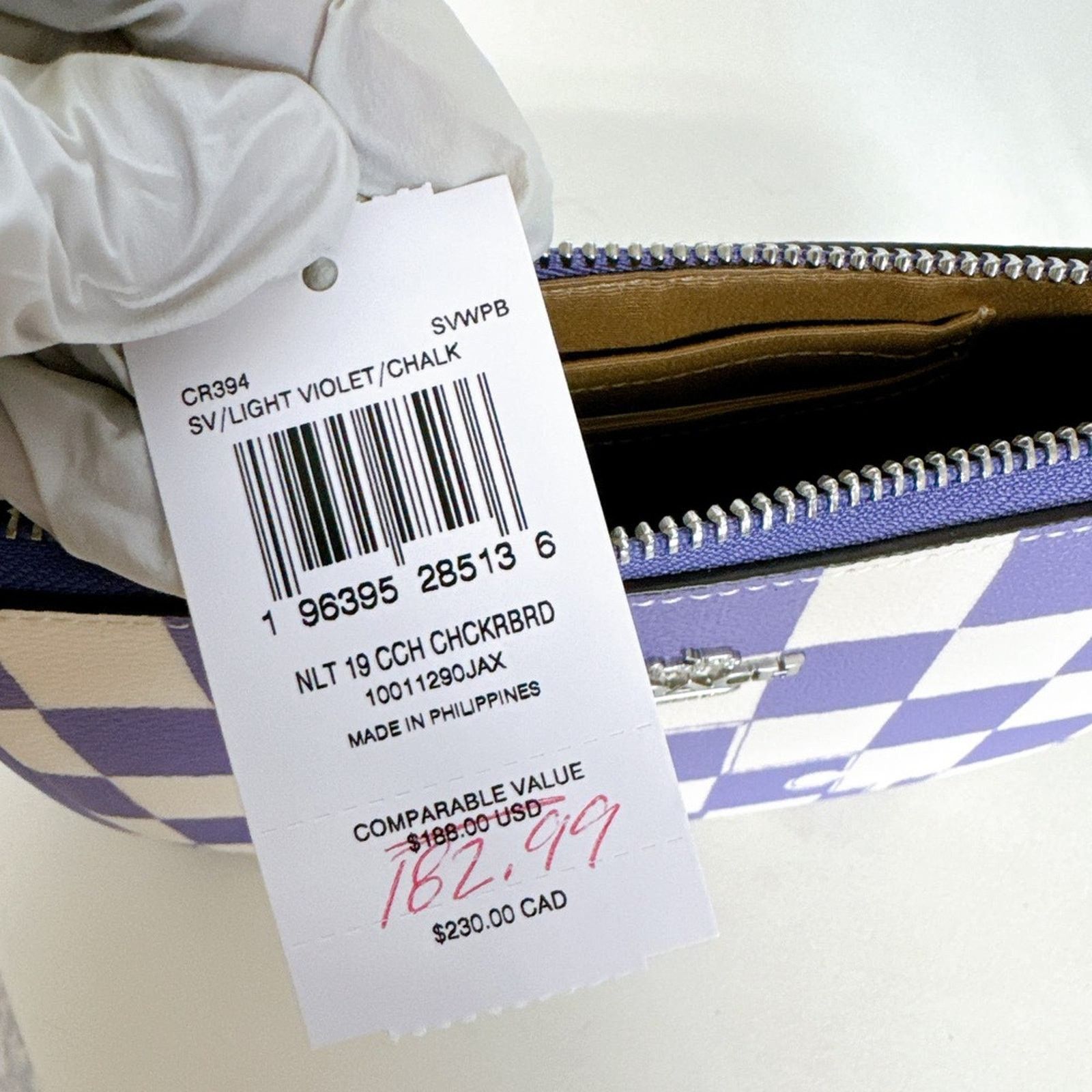 Coach Coach CR394 Nolita 19 With Checkerboard Print Light Violet Size ONE SIZE - 7 Thumbnail