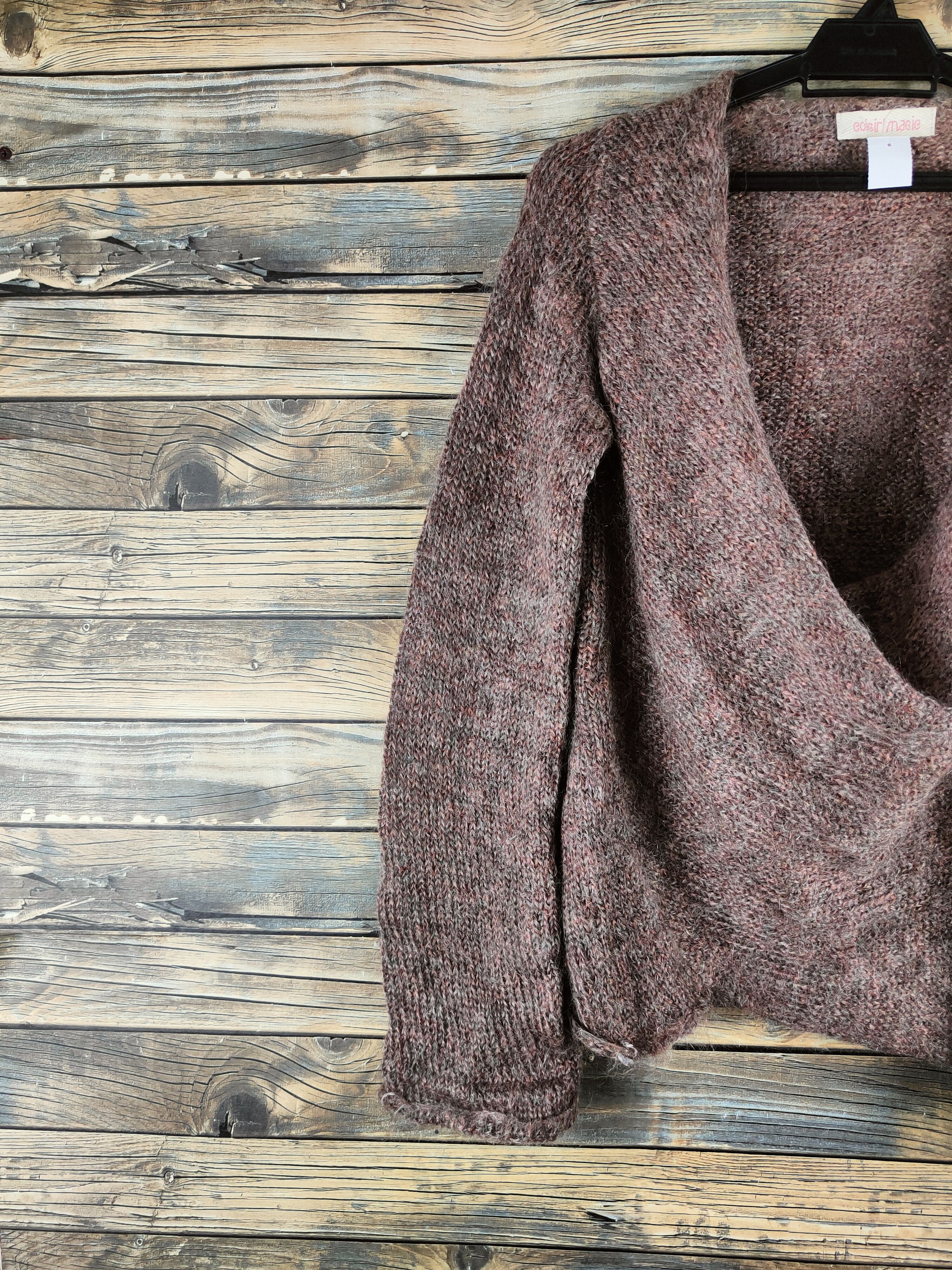 Japanese Brand DL Coigirl Magie Brown Knitwear Cardigans #46-437 Size S / US 4 / IT 40 - 3 Thumbnail