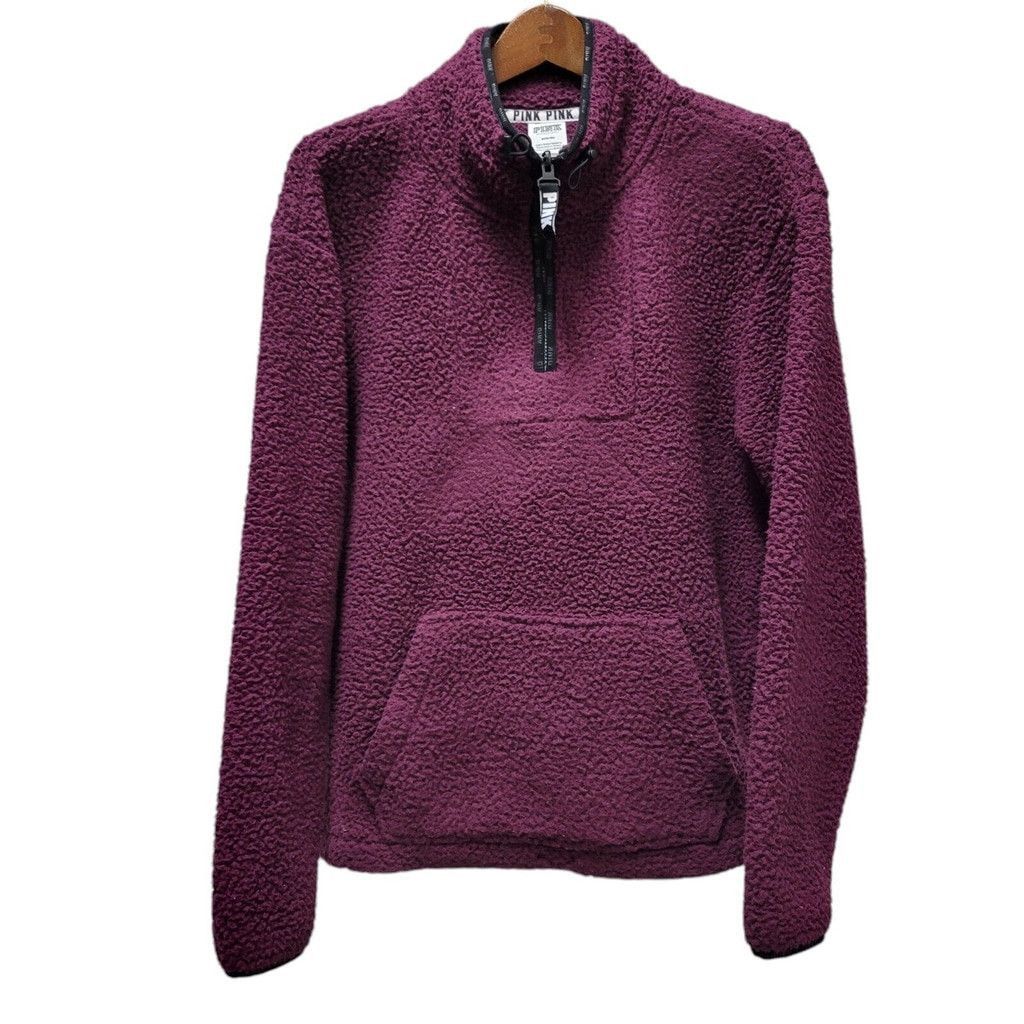 Victoria's Secret Victoria's Secret Pink Quarter Zip Sherpa Pullover Women's Size L / US 10 / IT 46 - 7 Thumbnail