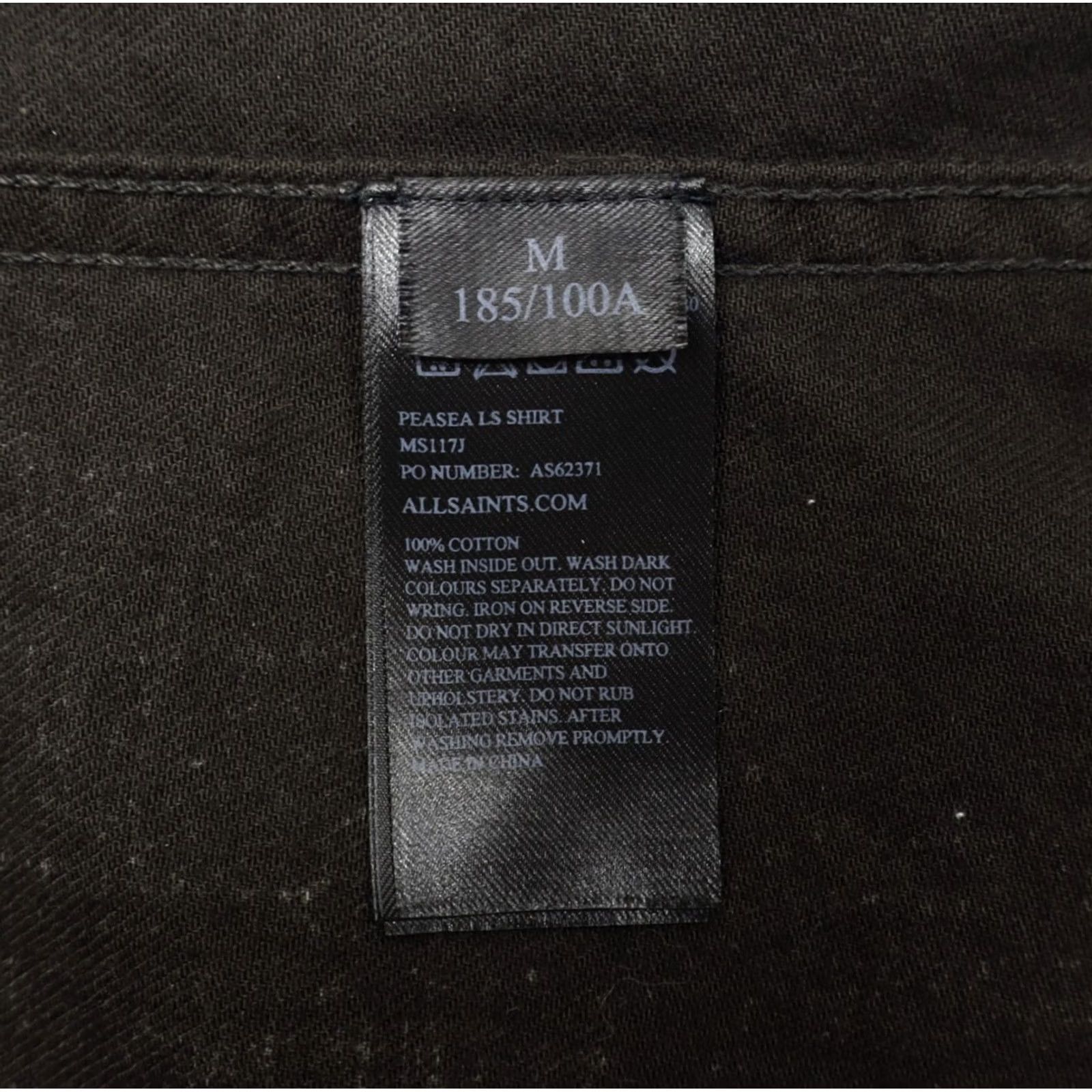 Allsaints AllSaints Button-Up Shirt Mens Long Sleeve Brown Gray M Viscose Woven Utility Shirt Bar/2010s style (Military, Modern) Size US M / EU 48-50 / 2 - 5 Thumbnail