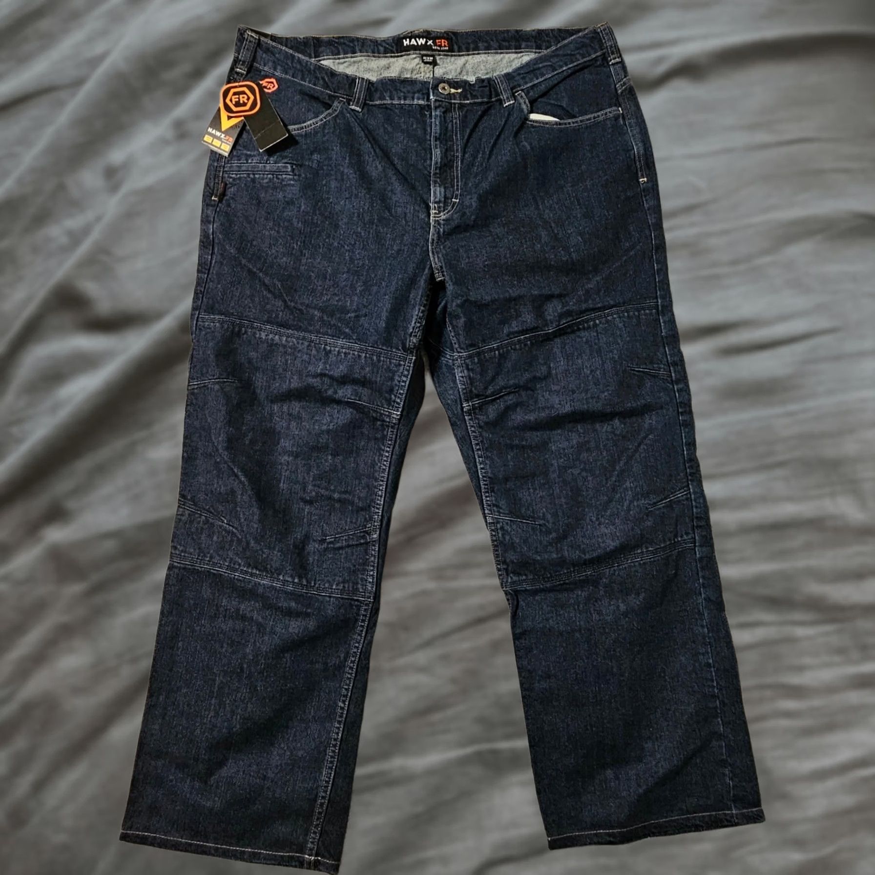 Vintage Hawx Men's Blue Jeans Straight Cut Regular Fit 42x30 Cat2 NFPA 2112 70e Size US 42 / EU 58 - 1 Thumbnail