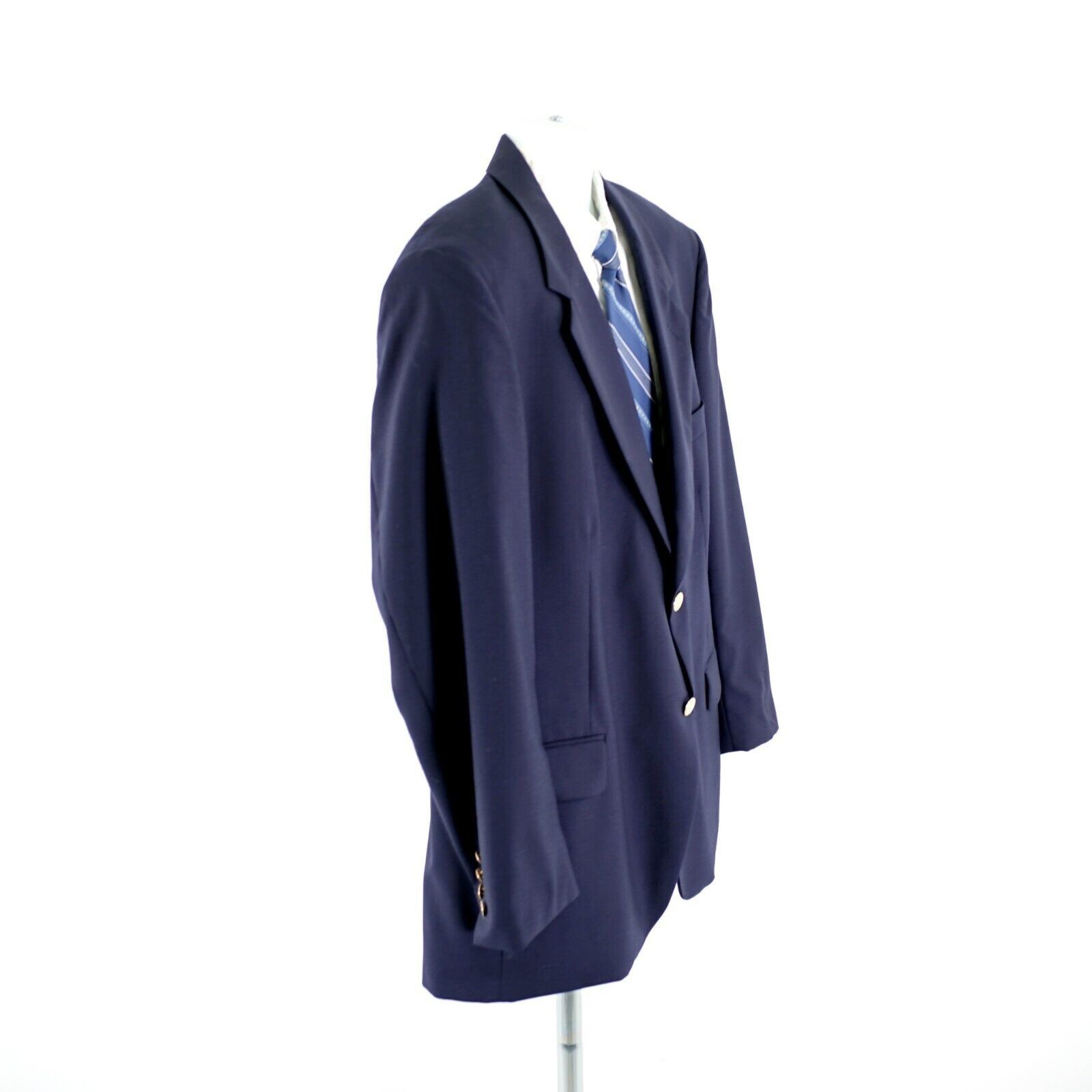 Savile Row Savile Row Wool Blue 2 Gold Button Blazer 44R Size 44R - 9 Thumbnail