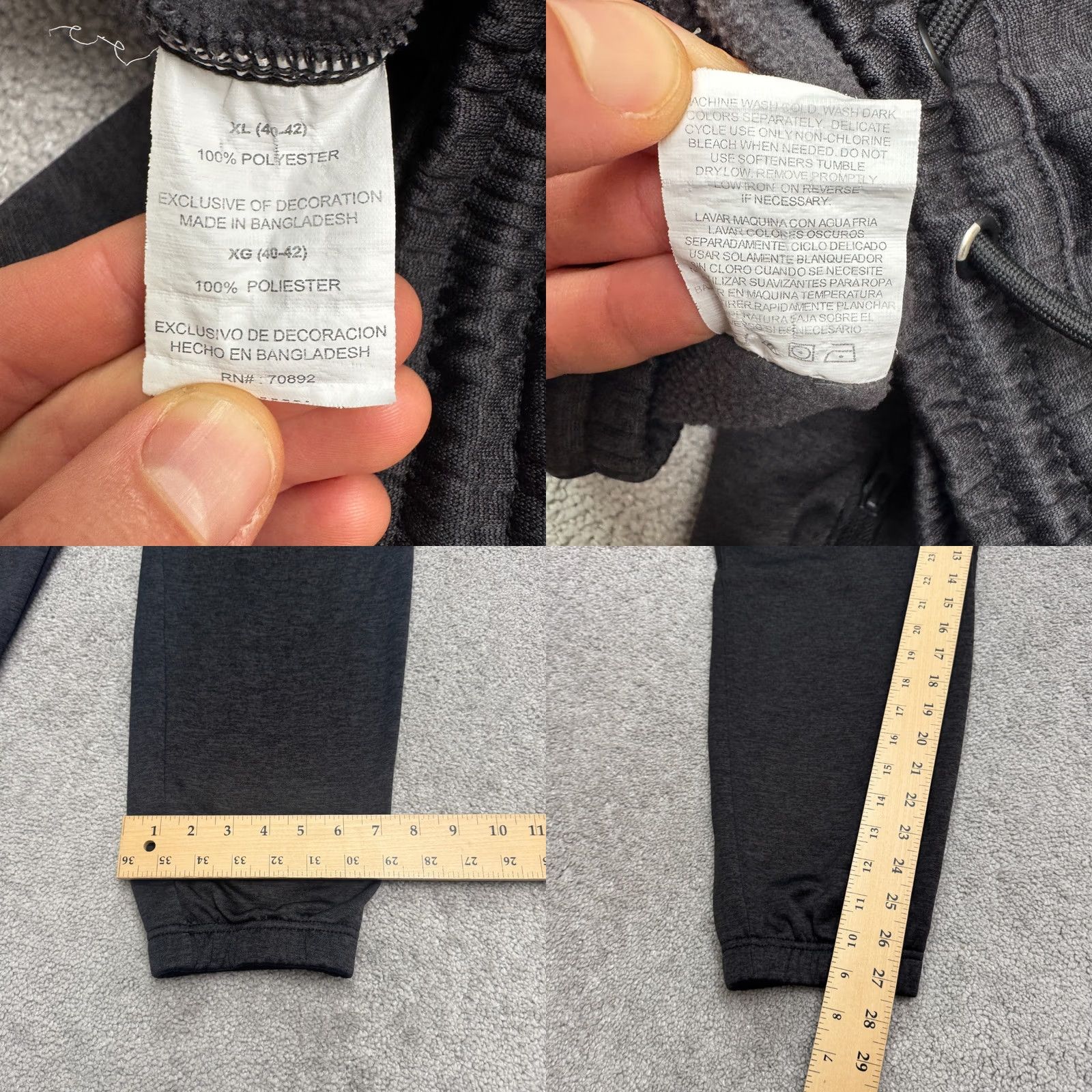 Wrangler Wrangler Qwick-Dry Authentics Premium Jogger Pants Mens XL Black Fleece Active Shirt? Size US 36 / EU 52 - 8 Thumbnail