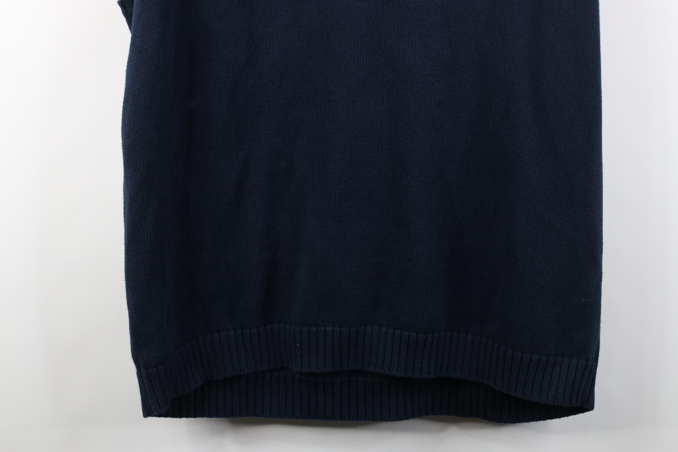 L.L. Bean Vintage 90s LL Bean Cotton Knit V-Neck Sweater Vest Blue Size US XXL / EU 58 / 5 - 10 Thumbnail