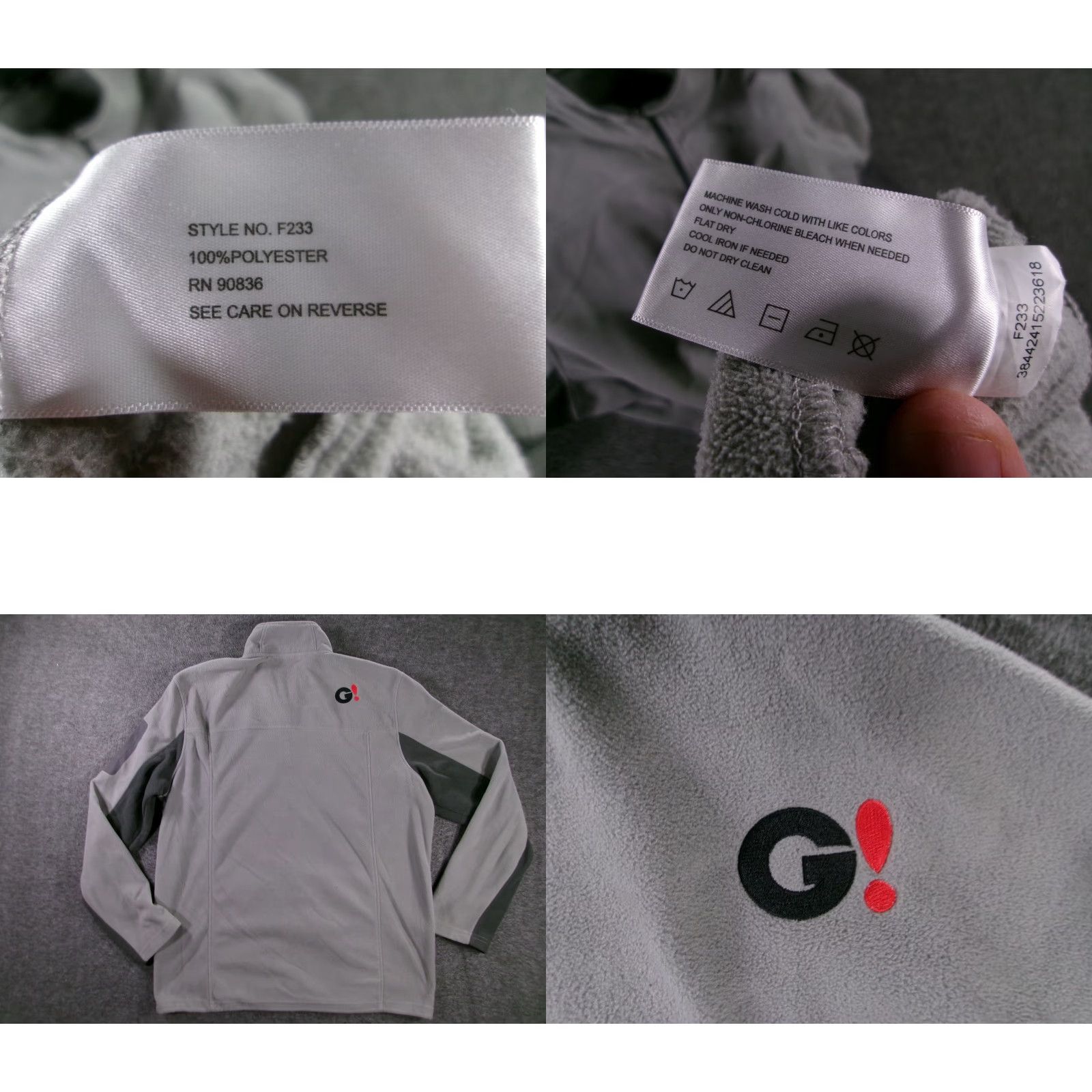 Port Authority Geiger Fleece Jacket Men Large Gray Full Zip Workwear Classic Size US L / EU 52-54 / 3 - 8 Thumbnail