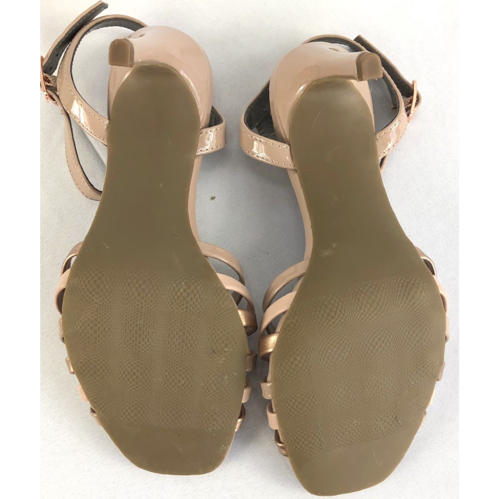 Worthington Worthington Boomer High Heel Strappy Sandal 6.5 Taupe copper 3.5" Heel Open Toe Strappy Leather Womens Vintage No Size US 7 / IT 37 - 6 Thumbnail
