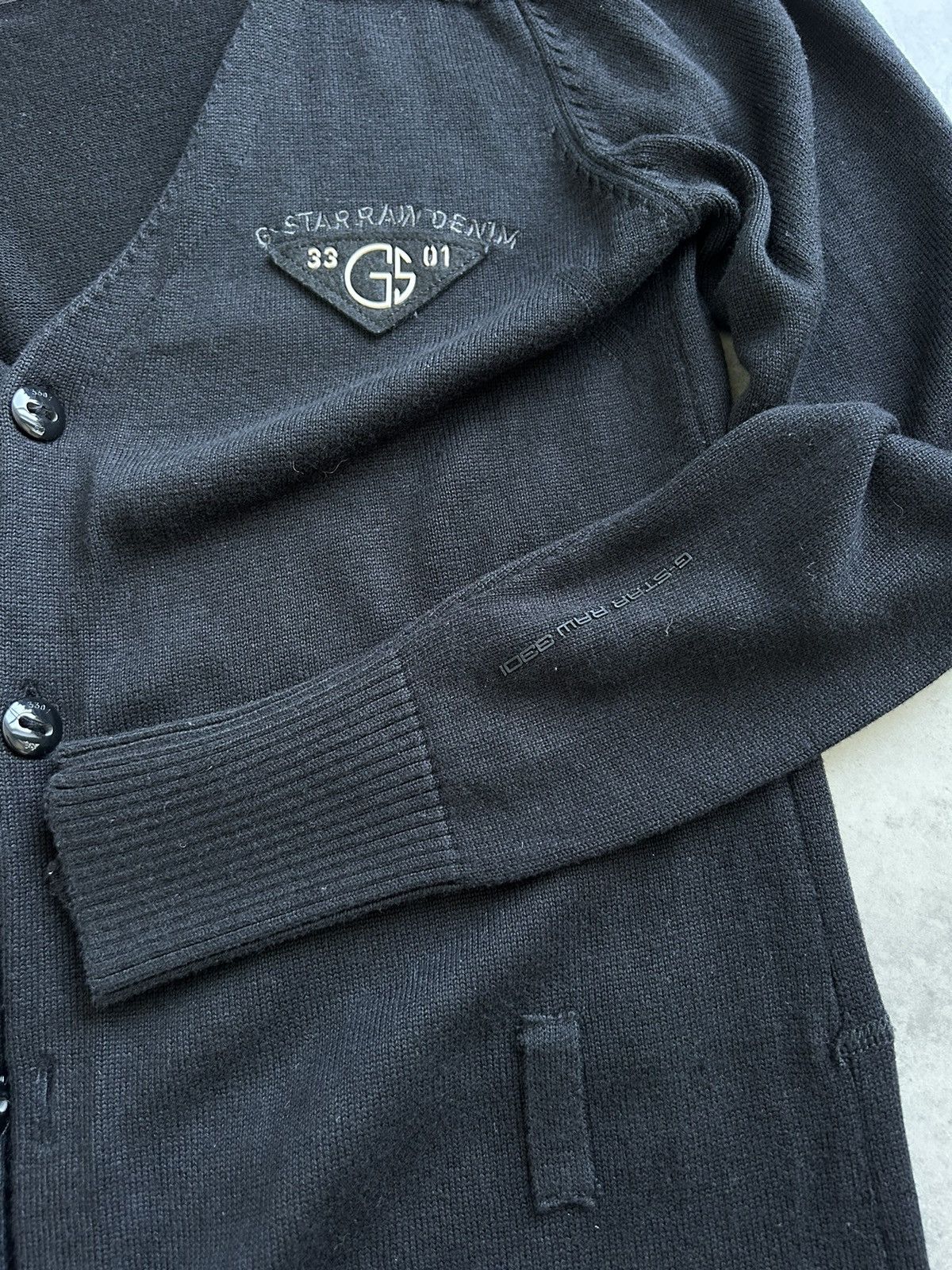 G-Star × Vintage G - Star RAW Knit Long Black Cardigan Jumper Size L / US 10 / IT 46 - 10 Thumbnail
