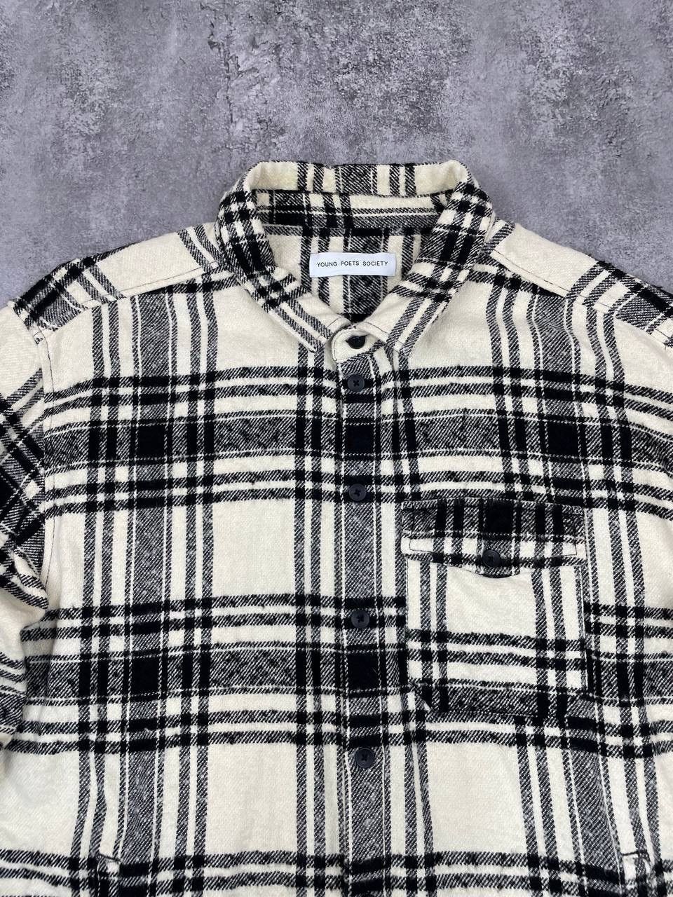 Other Young Poets Society Men Wool Shirt Jacket Black White Check Size US XL / EU 56 / 4 - 2 Thumbnail
