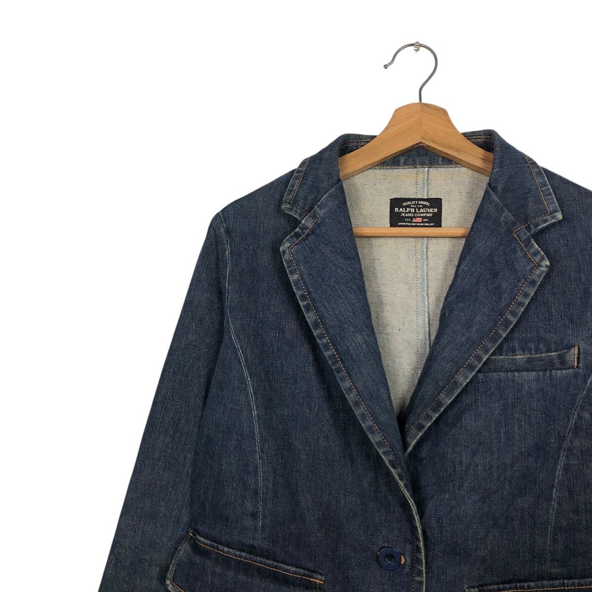 Japanese Brand × Ralph Lauren 📌Vintage Cropped Denim Biker Jacket Ralph Lauren Jeans Size L / US 10 / IT 46 - 8 Thumbnail