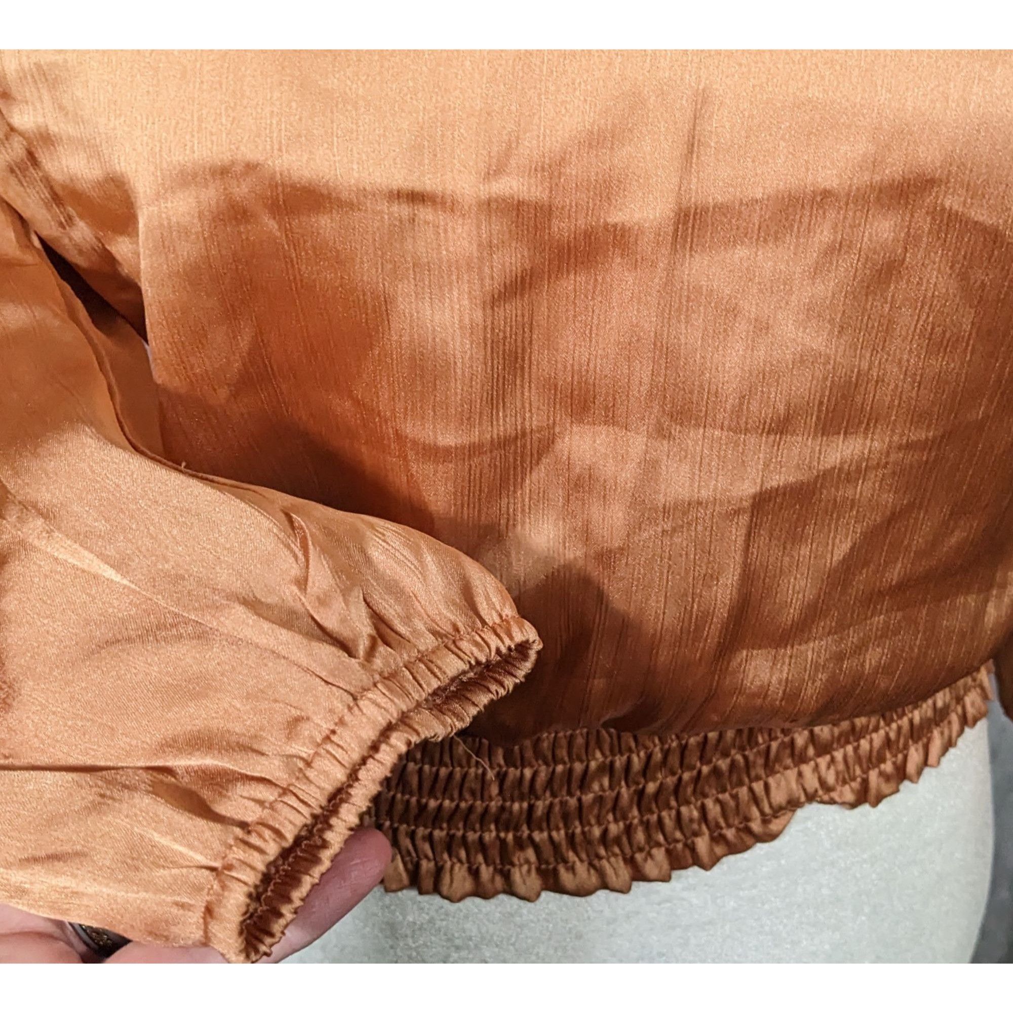 Other Monteau Rust Long Sleeve Poufy Ruffle Crop Top Size M / US 6-8 / IT 42-44 - 6 Thumbnail