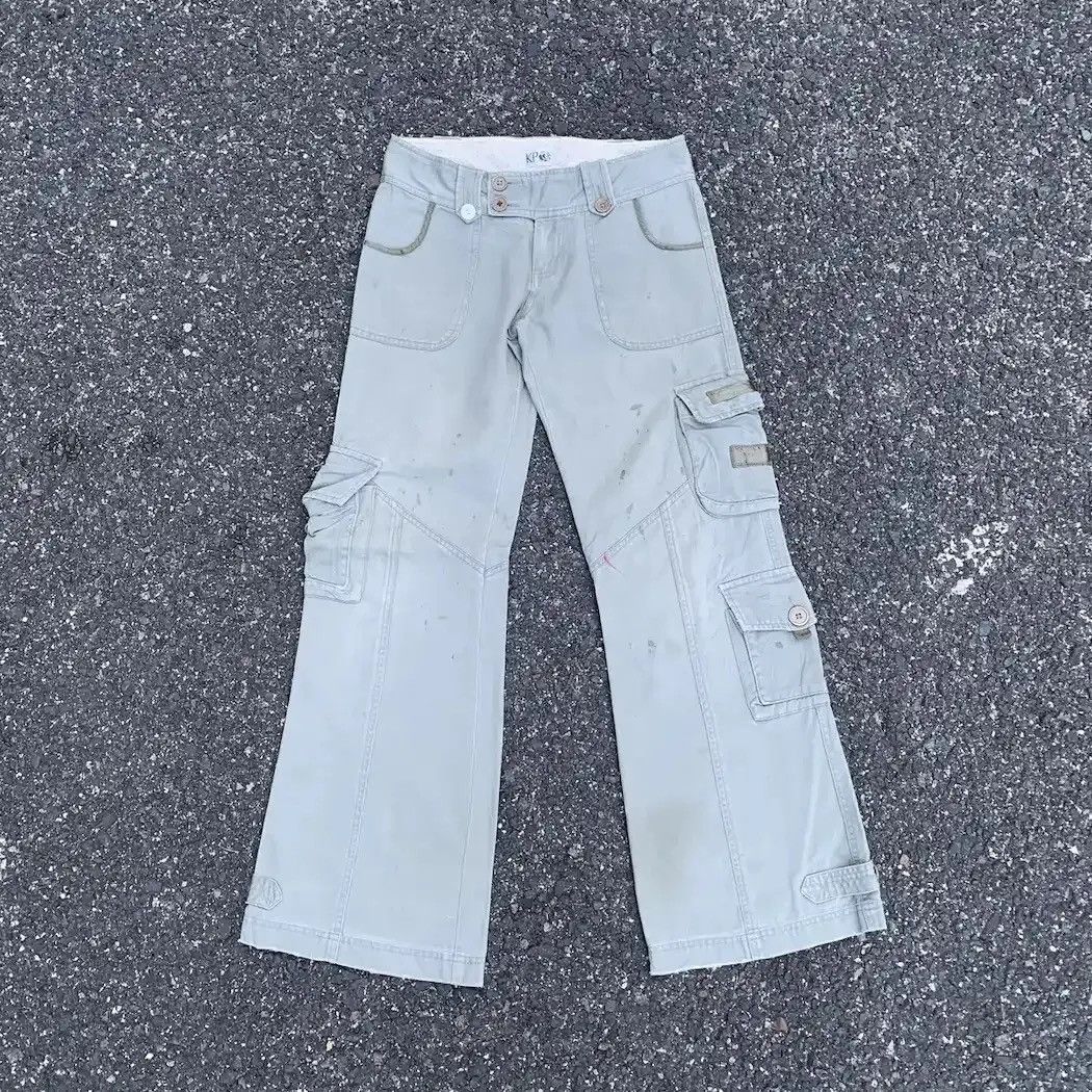 image of Hunter x Military Rusty Dirty Utility Kp Baggy Tactical Faded Cargo Pants in Mint Green (Size 29)