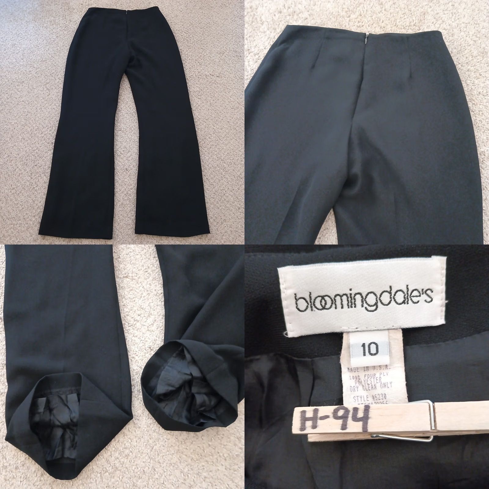 Bloomingdale's Bloomingdale's Dress Pants Womens Black Lined Size 10 30x31.5 Made In USA Size 32" / US 10 / IT 46 - 8 Thumbnail