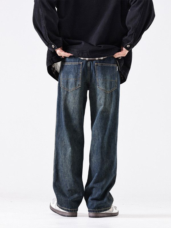 Japanese Brand Men's American Retro Washed Loose Straight Leg Y2K Jeans Size US 32 / EU 48 - 4 Thumbnail