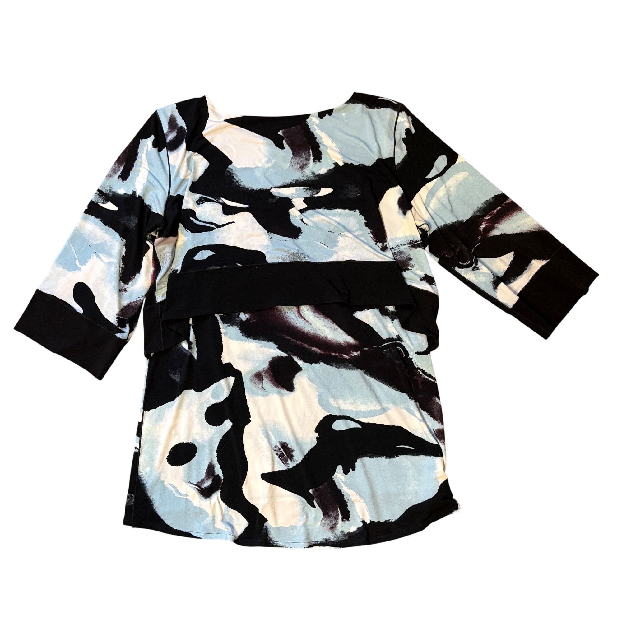 Other Eva Varro XL Tunic Dress 3/4 Sleeves Layered Stretch Knit Je Size XL / US 12-14 / IT 48-50 - 2 Thumbnail
