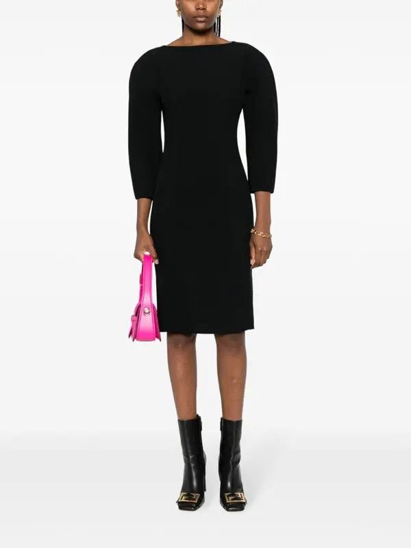 Versace o1y0226 Midi Dress in Black Size S / US 4 / IT 40 - 5 Thumbnail