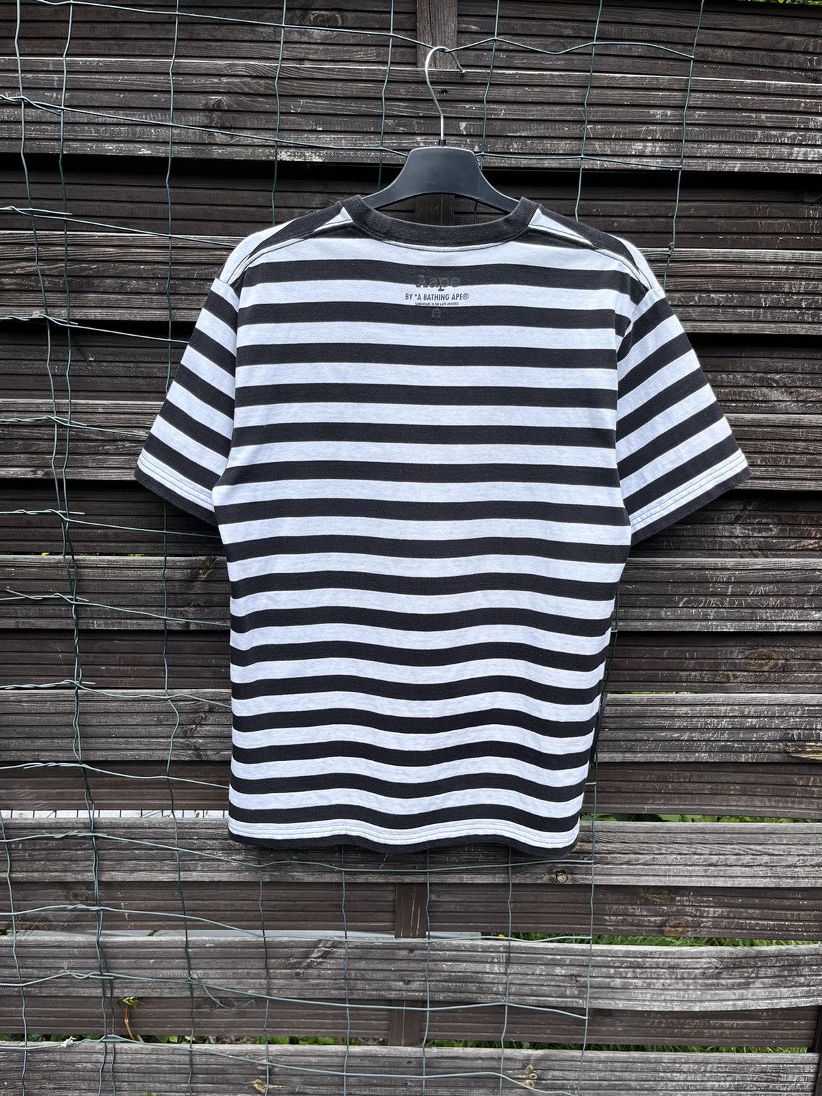 Aape 🔴 AAPE BY A BATHING APE BAPE STRIPED TEE LOGO OG SHIRT Size US M / EU 48-50 / 2 - 7 Thumbnail