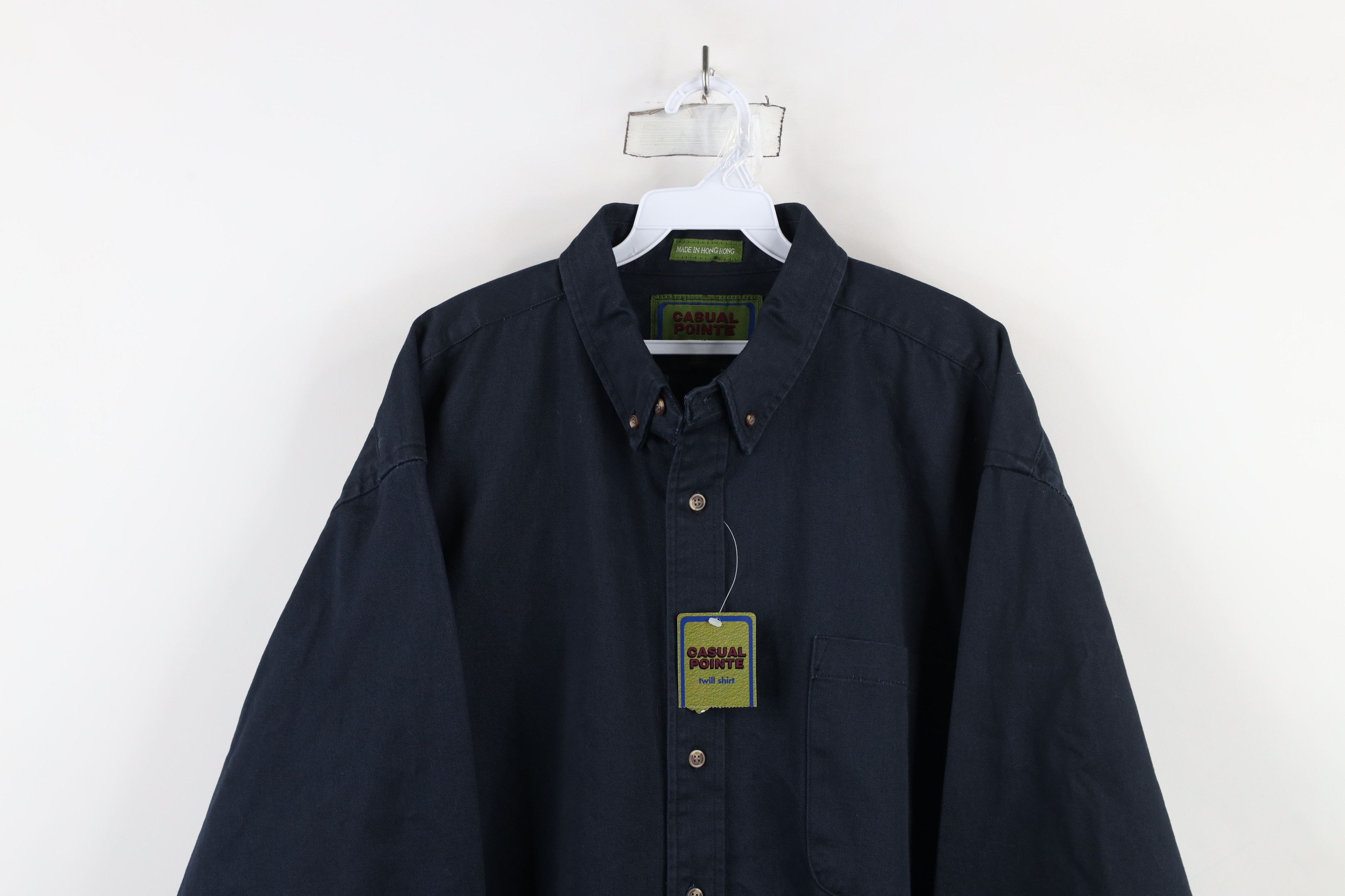 Vintage Deadstock Vintage 90s Streetwear Twill Button Down Shirt Size US XL / EU 56 / 4 - 2 Thumbnail
