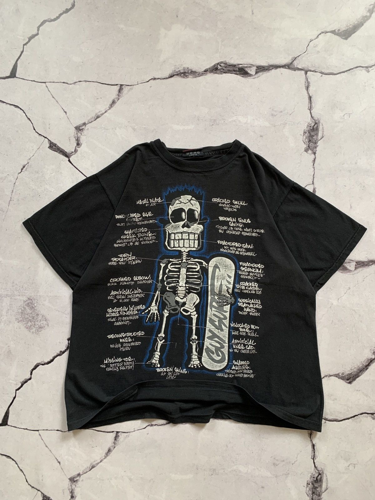 Girl Skateboards × JNCO × Vintage Vintage Bart Simpson Guy Surf 90s X- Ray Skeleton T- Shirt Size US L / EU 52-54 / 3 - 2 Thumbnail