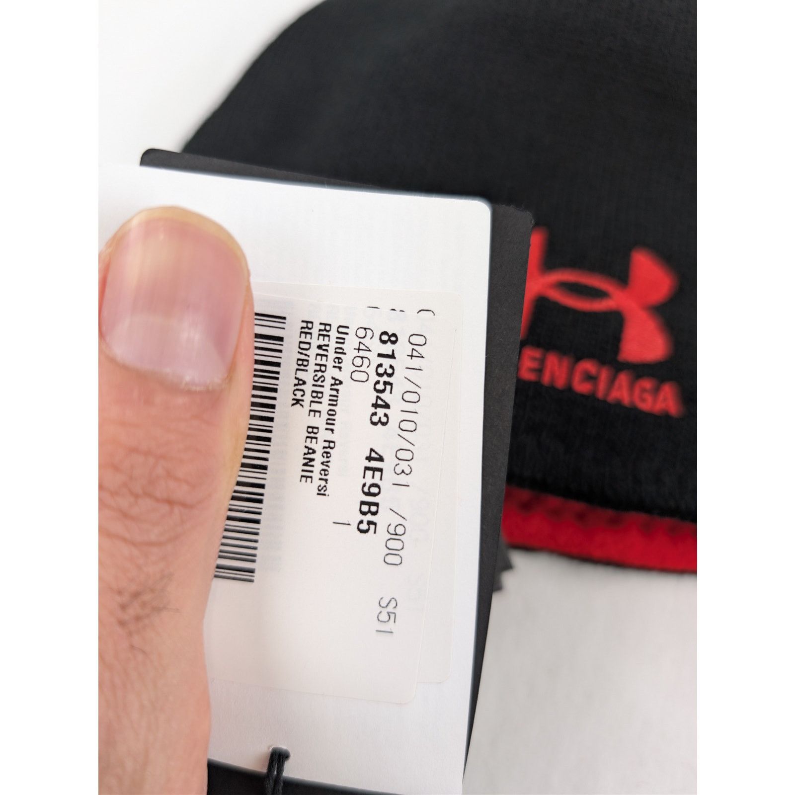 Balenciaga × Under Armour o1rshd1 Q:2 / Size:1 / Reversible Beanie Cap / Hat Red/Black Size ONE SIZE - 12 Thumbnail