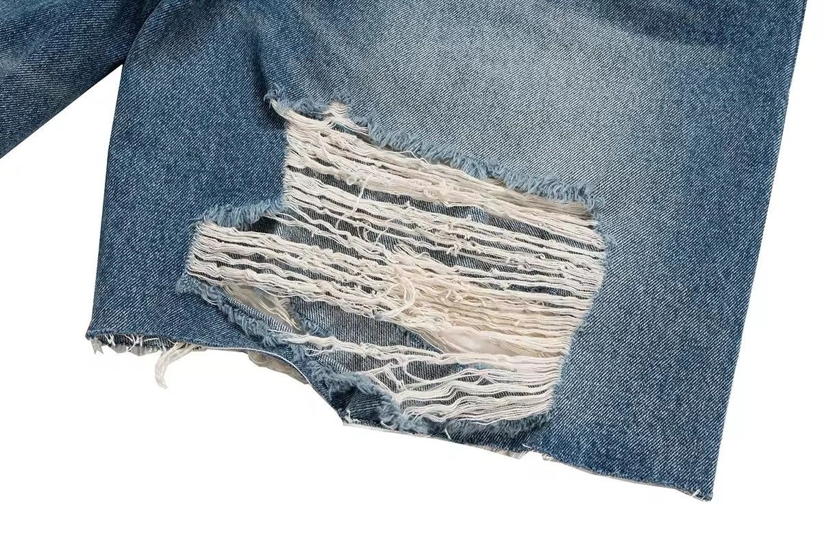 Japanese Brand × Jean Hole Washed Fringe Denim Shorts Size US 34 / EU 50 - 11 Thumbnail