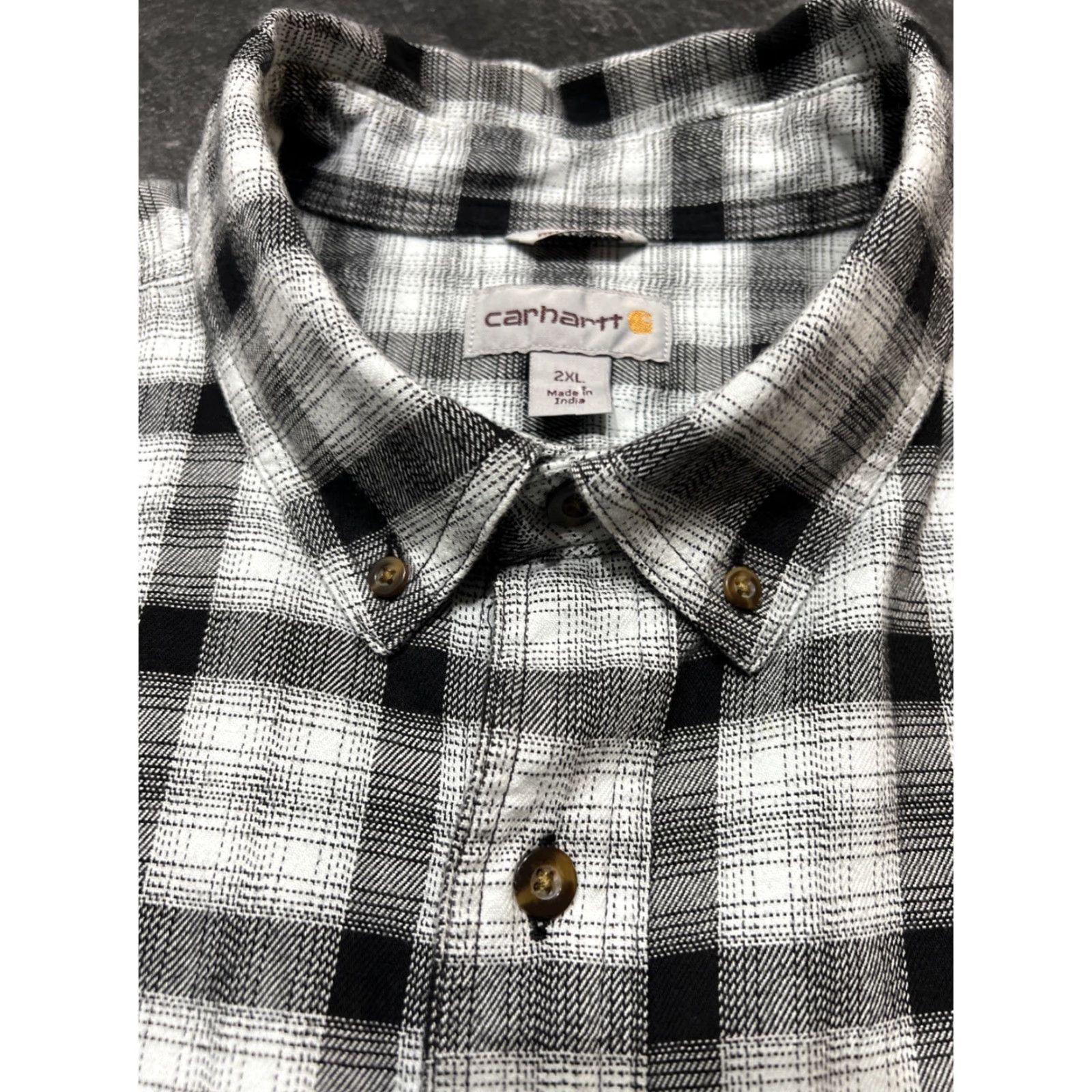 Carhartt Carhartt Button-Up Shirt Plaid Long Sleeve Relaxed Fit Mens 2XL Black & White Size US XXL / EU 58 / 5 - 6 Thumbnail