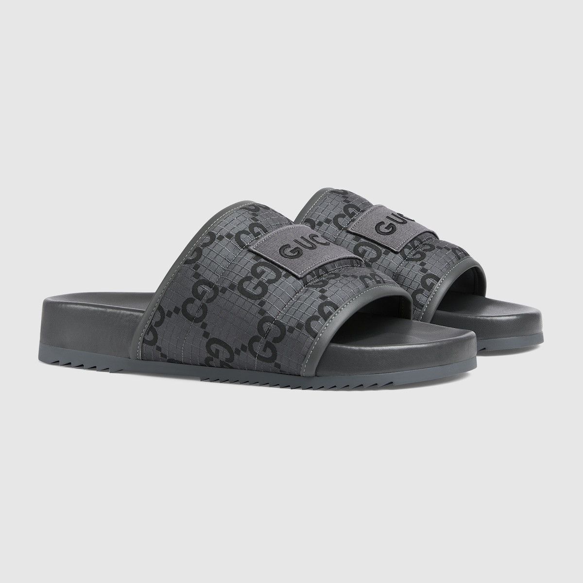 Gucci o1mt1gz0425 GG Slides in Grey & Black Size US 6.5 / EU 39-40 - 2 Thumbnail