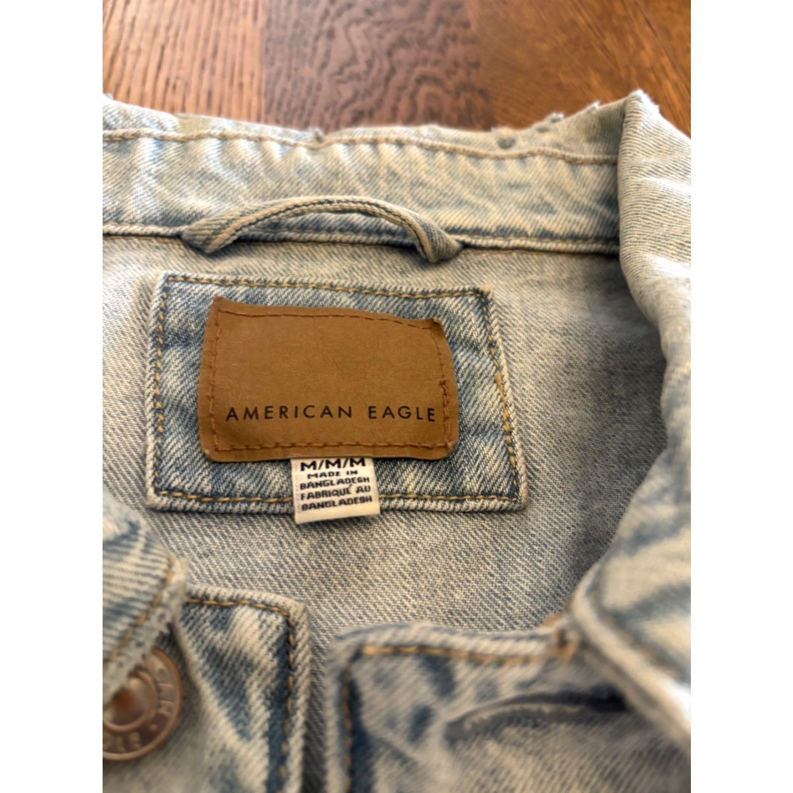American Eagle Outfitters VINTAGE American Eagle Outfitters Denim Jacket Blue 100% Cotton Women’s Regular M Button Collared Pockets 90s Basic Jacket Size M / US 6-8 / IT 42-44 - 2 Thumbnail