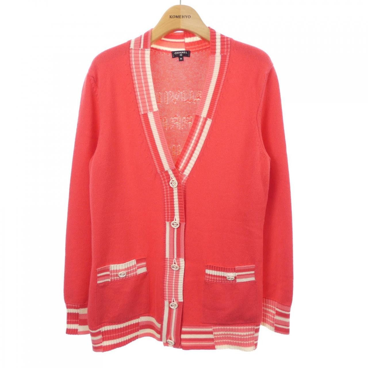 Chanel Chanel Chanel P60731K46366 100% Cashmere Cardigan Textile Tops P60731K46366 DUTY FREE for USA Size ONE SIZE - 1 Thumbnail