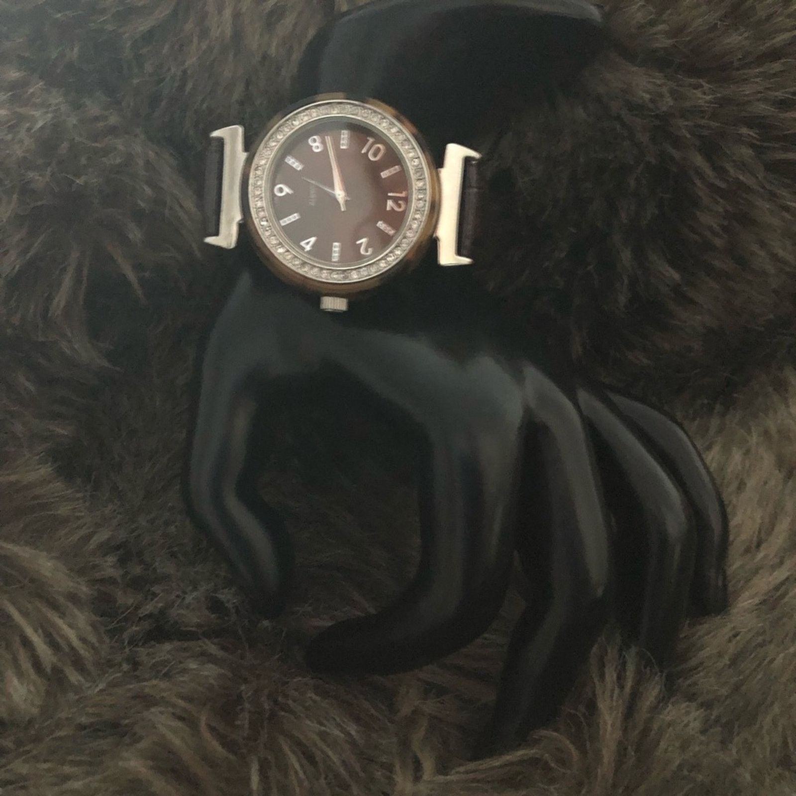 Jewelry Ladies faux tortoise shell vegan leather watch Size ONE SIZE - 3 Thumbnail