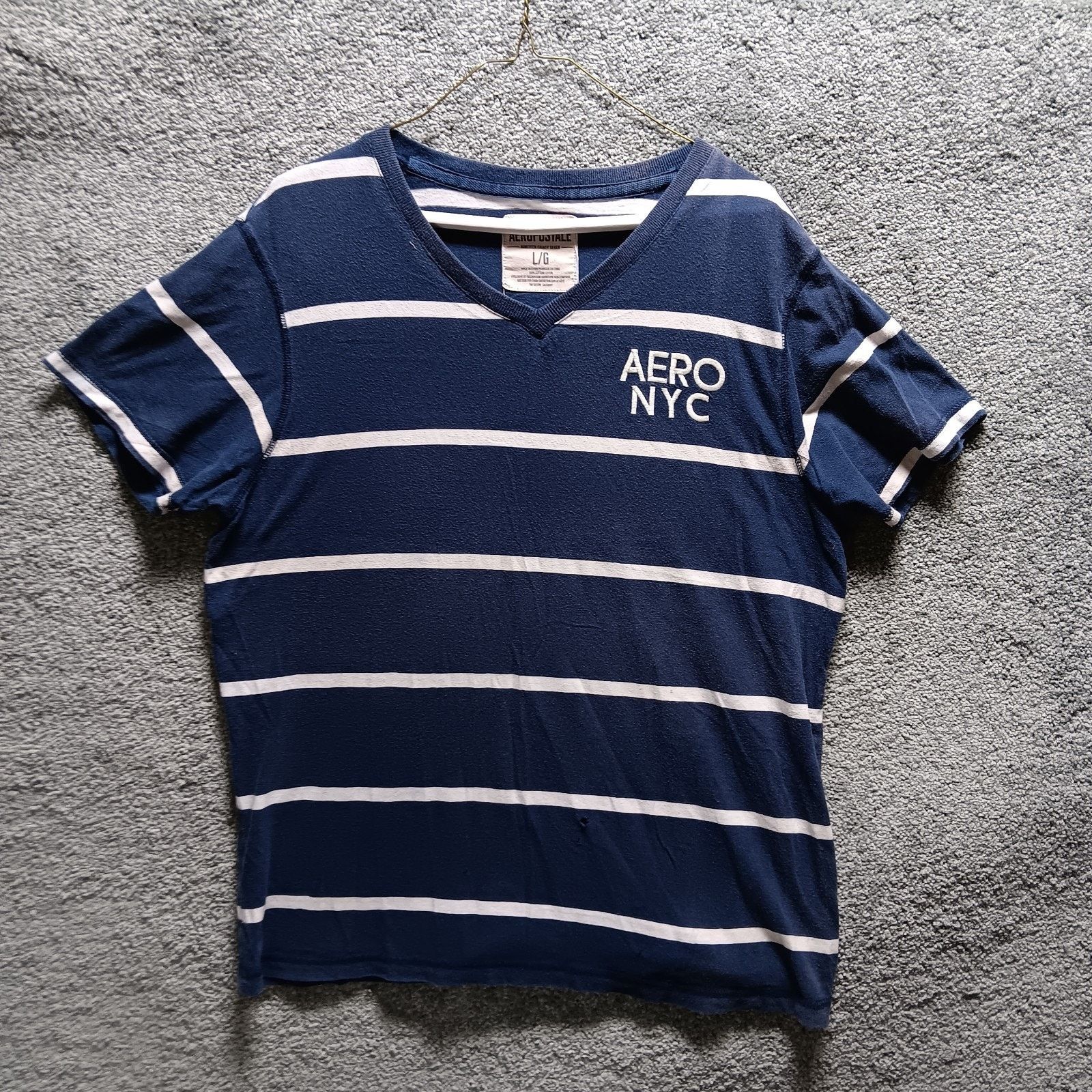 Aeropostale Aeropostale NYC Men’s Blue White Striped Shirt Size Large Size US L / EU 52-54 / 3 - 1 Thumbnail