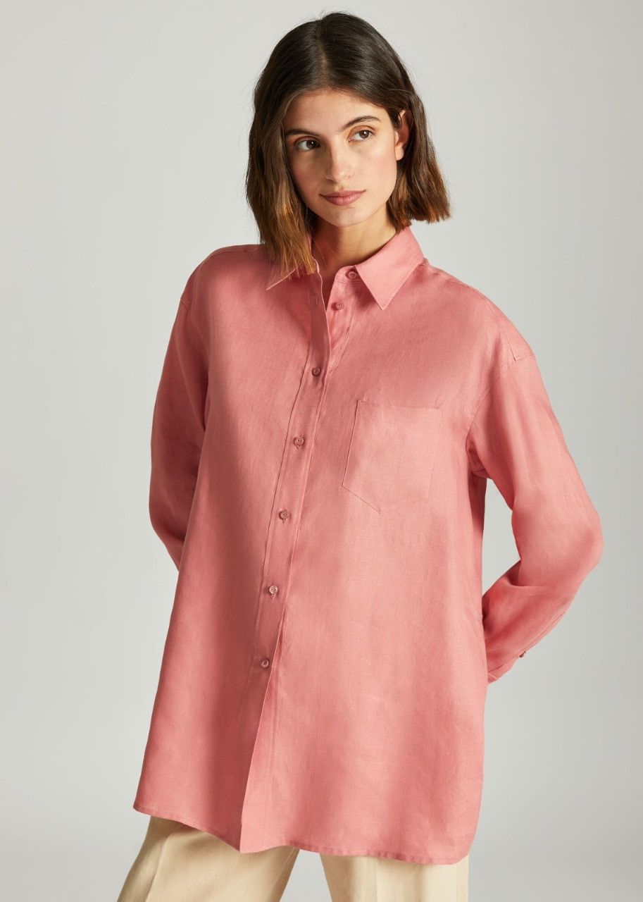 Loro Piana o1srvl11e0524 Shirt in Pink Size L / US 10 / IT 46 - 3 Thumbnail
