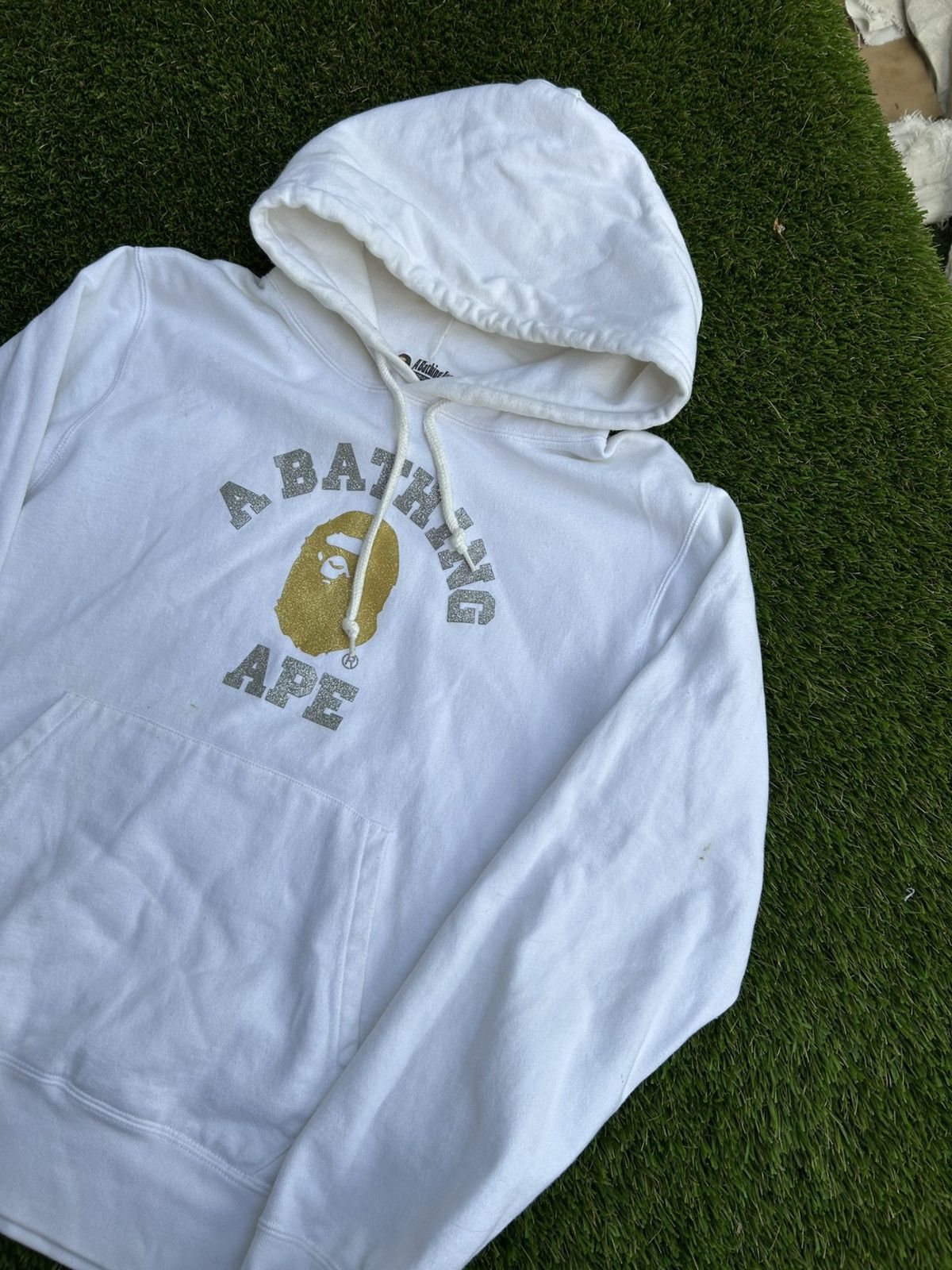 Bape BAPE SS19 Glitter College Gold Silver Hoodie Size US L / EU 52-54 / 3 - 1 Thumbnail