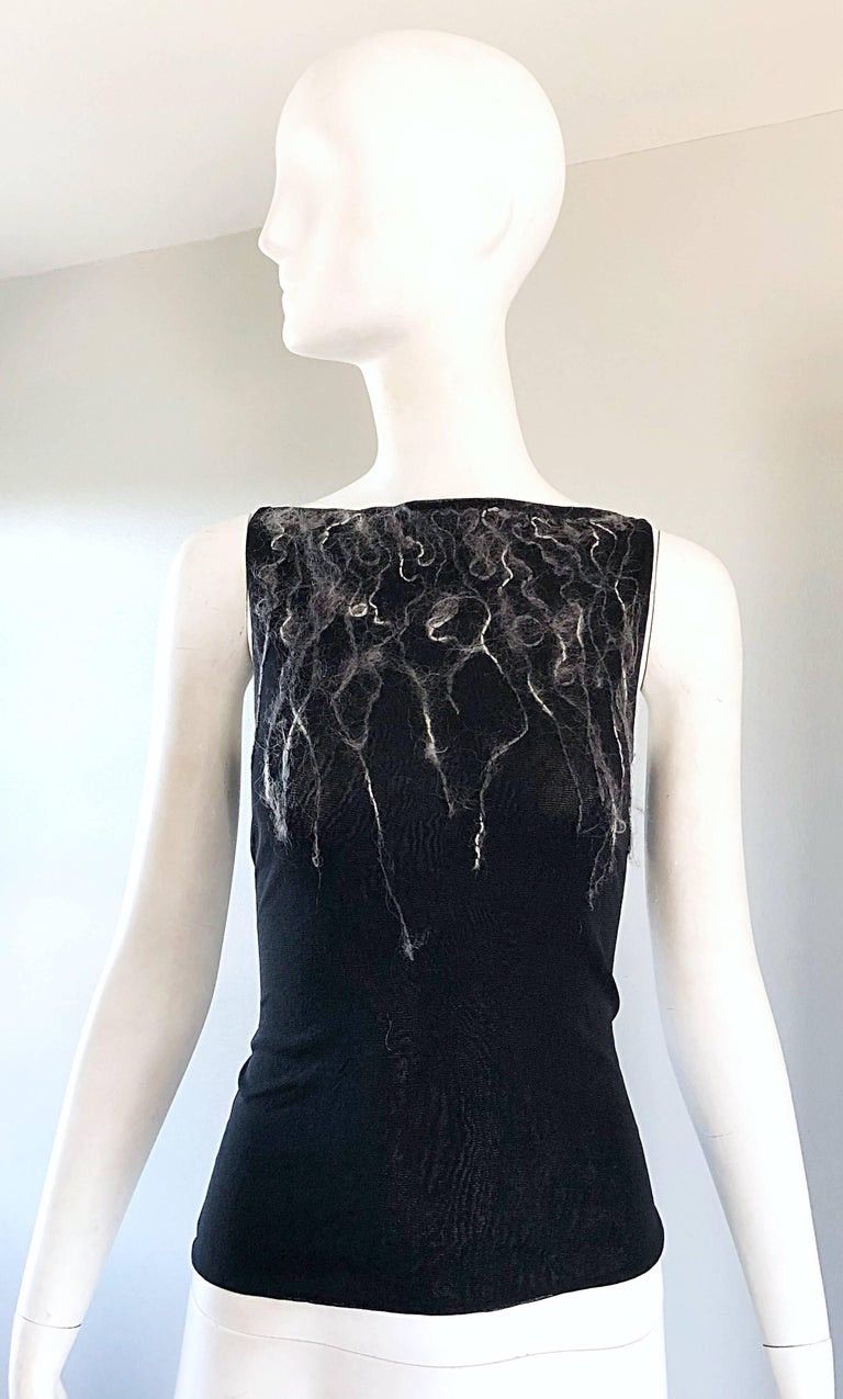 Vivienne Tam Vivienne Tam - F/W’99 - Black & White Yarn - Tank Top Size XS / US 0-2 / IT 36-38 - 9 Thumbnail