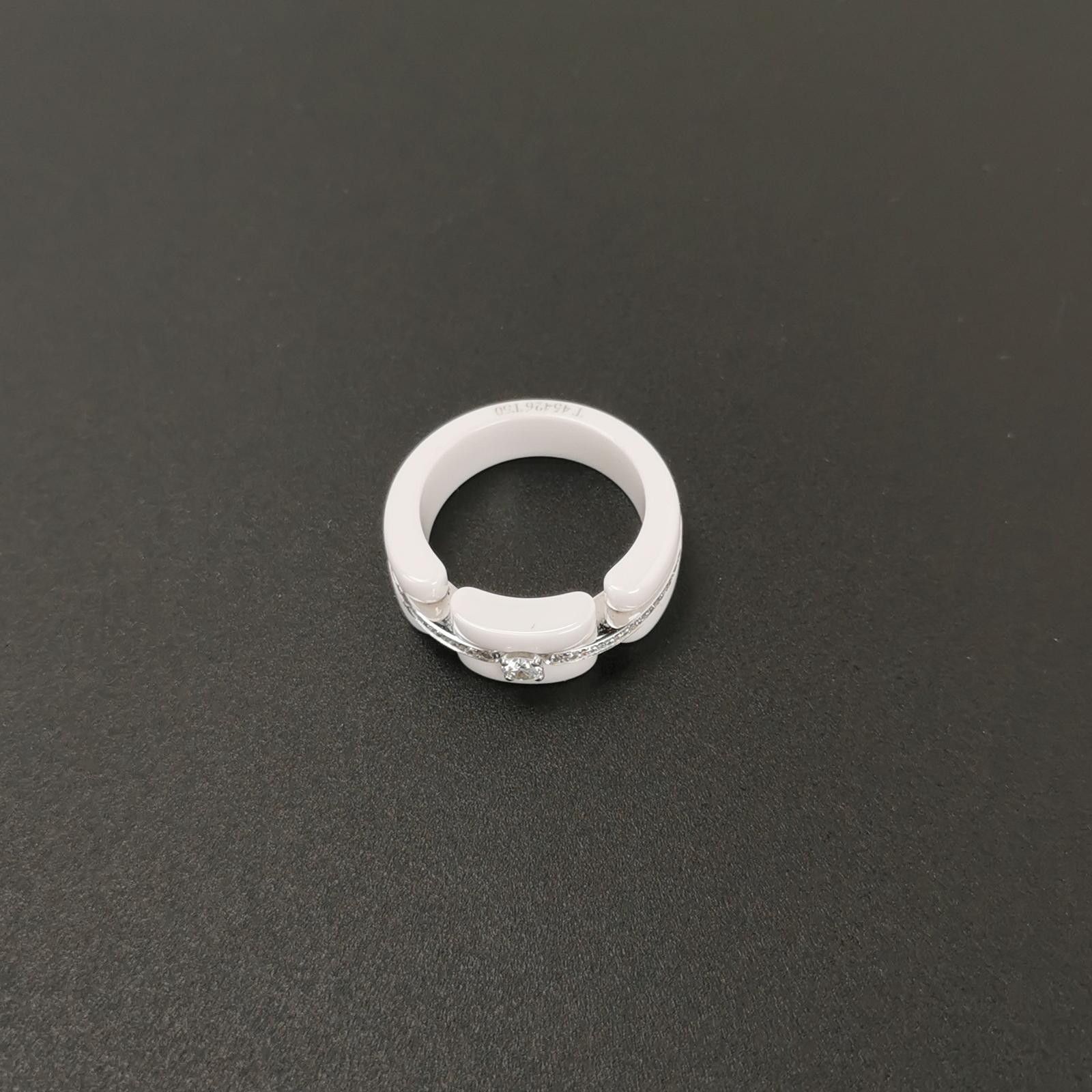 Chanel Chanel Ultra 18K White Gold Diamond Ceramic Geometric Ring Size ONE SIZE - 4 Thumbnail