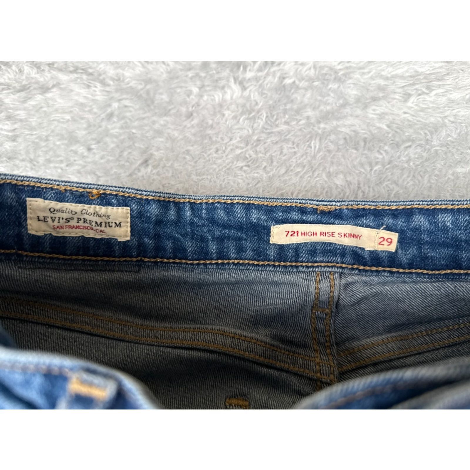 Levi's VINTAGE Levi's Jeans Women 29 Blue Denim Skinny 700 Series High Rise Regular 28x29 Modern Distressed Cotton Blend Casual Womens Jeans Size 29" - 6 Thumbnail